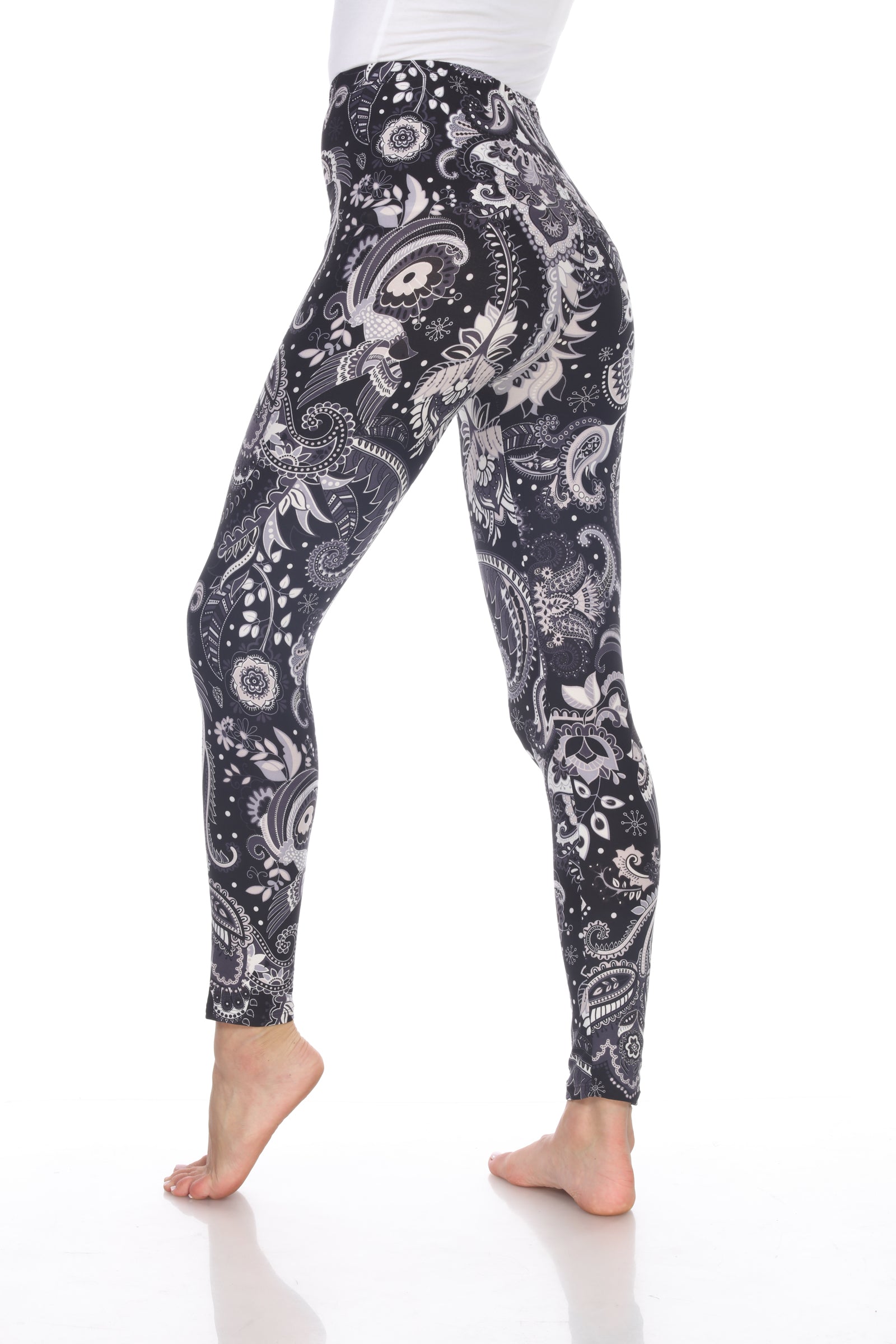  White Mark Women's One Size Fits Most Printed Leggings - one size - Bonton