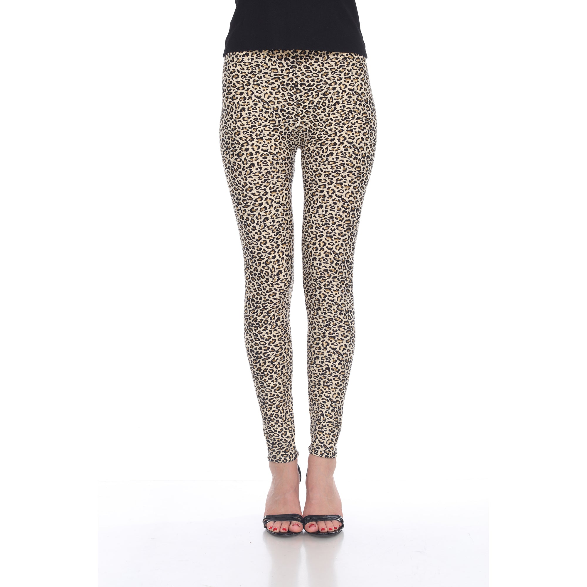  White Mark Super Soft Leopard Printed Leggings - one size - Bonton