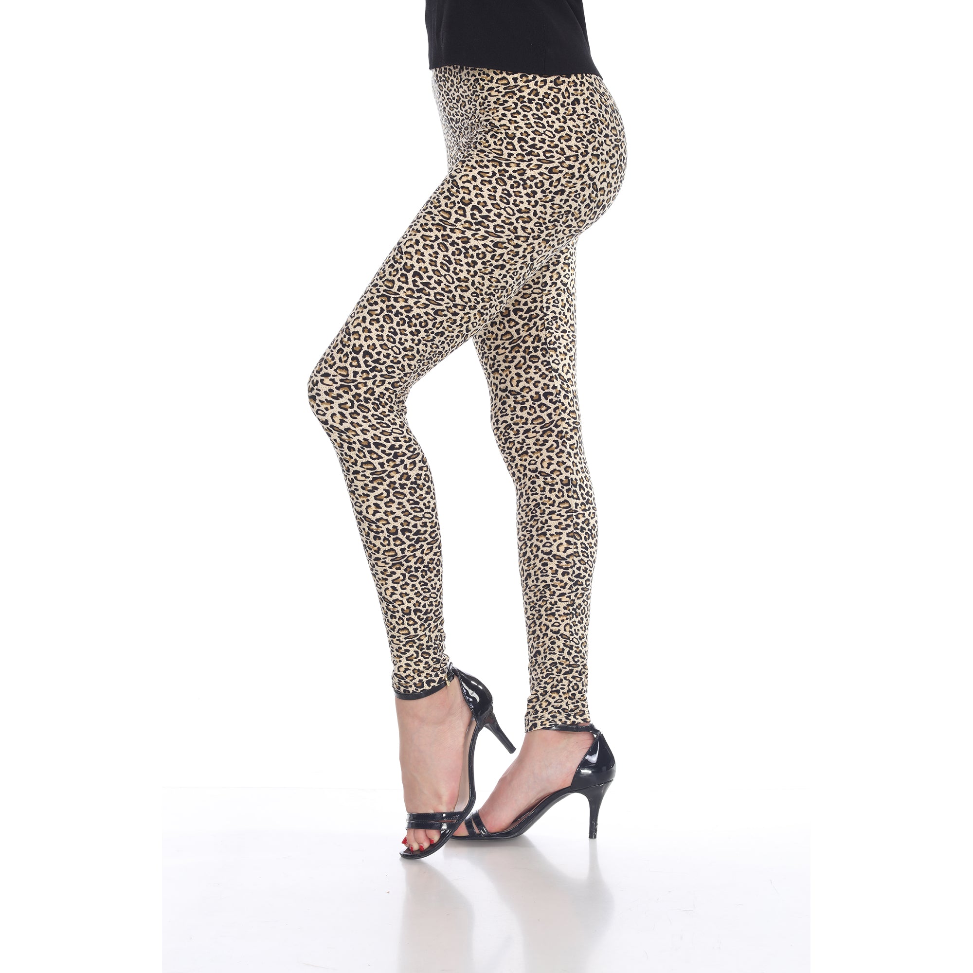  White Mark Super Soft Leopard Printed Leggings - one size - Bonton