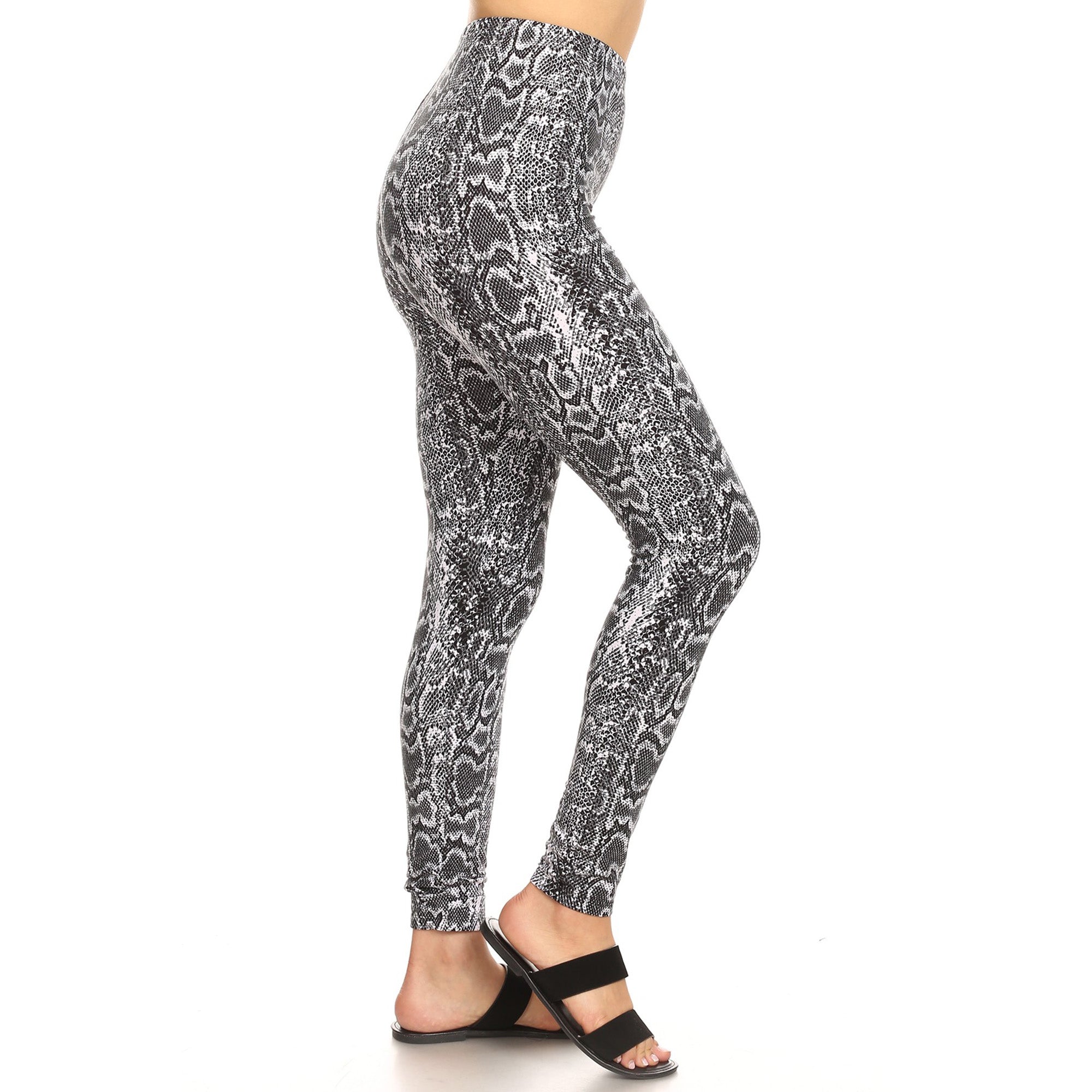  White Mark Super Soft Leopard Printed Leggings - one size - Bonton