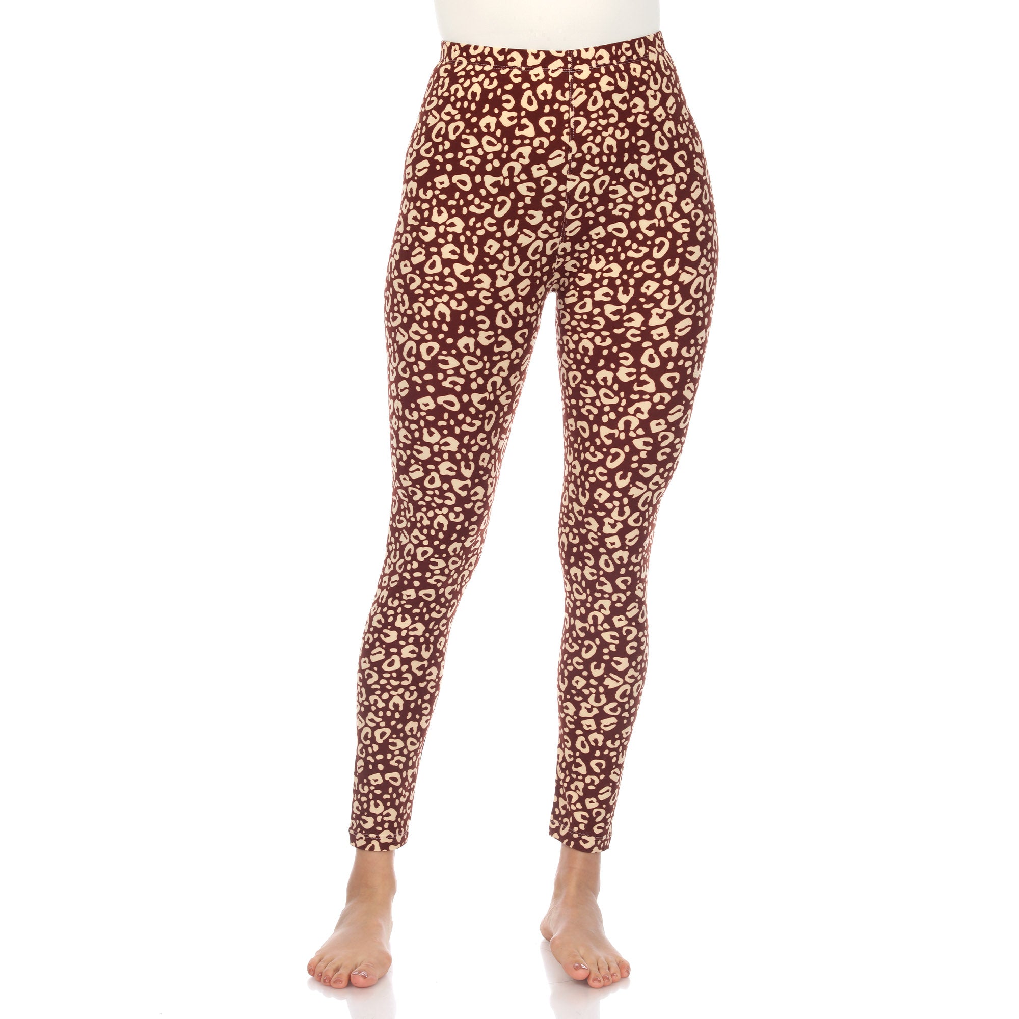  White Mark Super Soft Leopard Printed Leggings - one size - Bonton