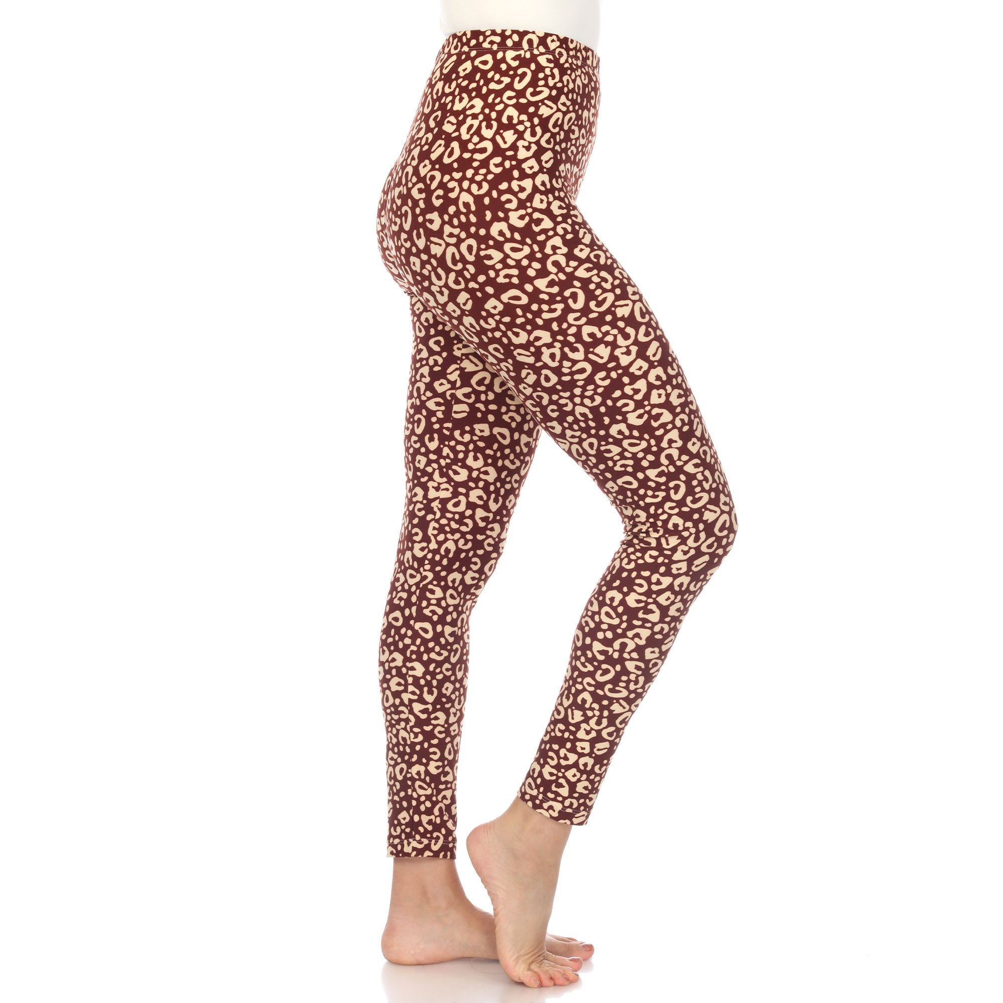  White Mark Super Soft Leopard Printed Leggings - one size - Bonton