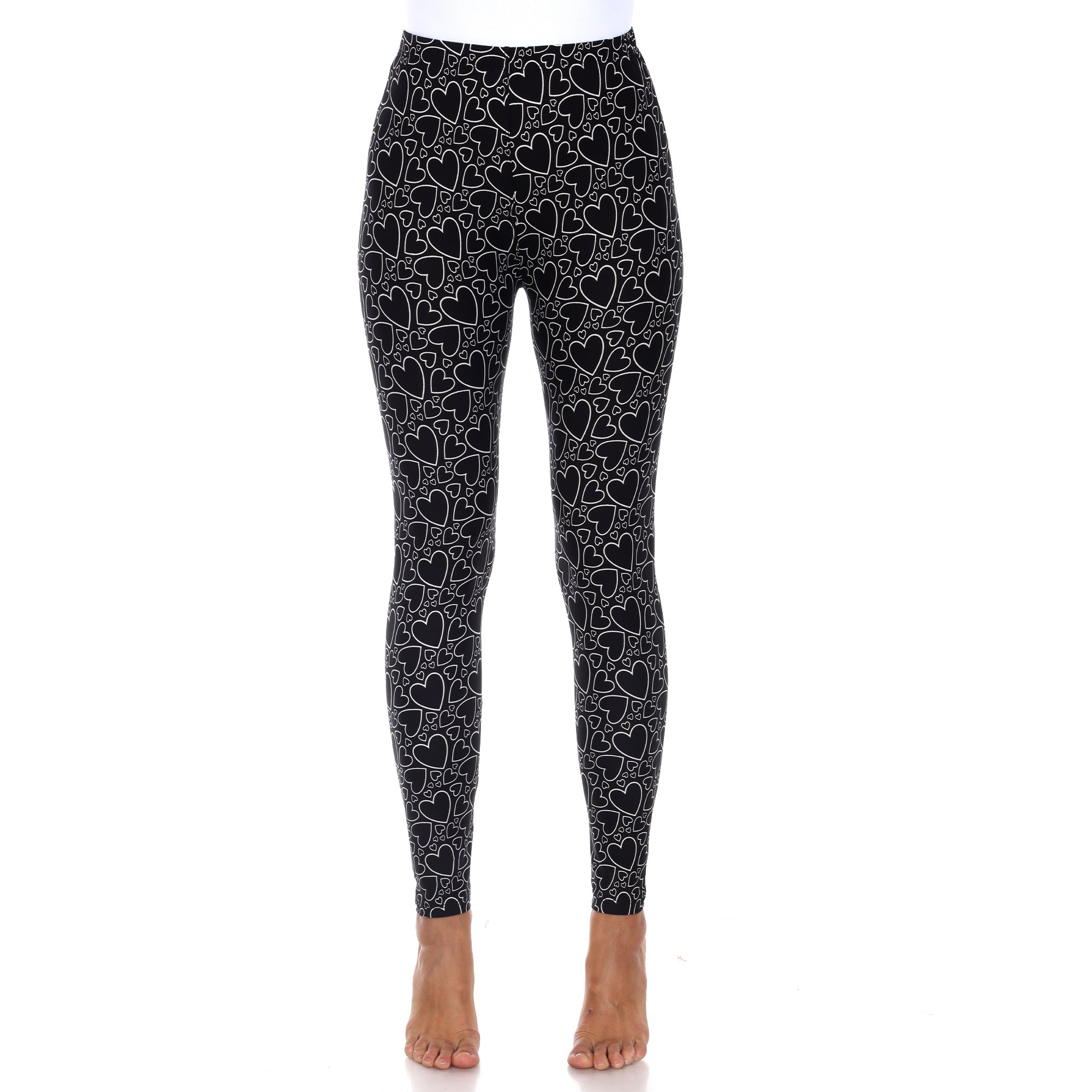  White Mark Super Soft Heart Printed Leggings - one size - Bonton