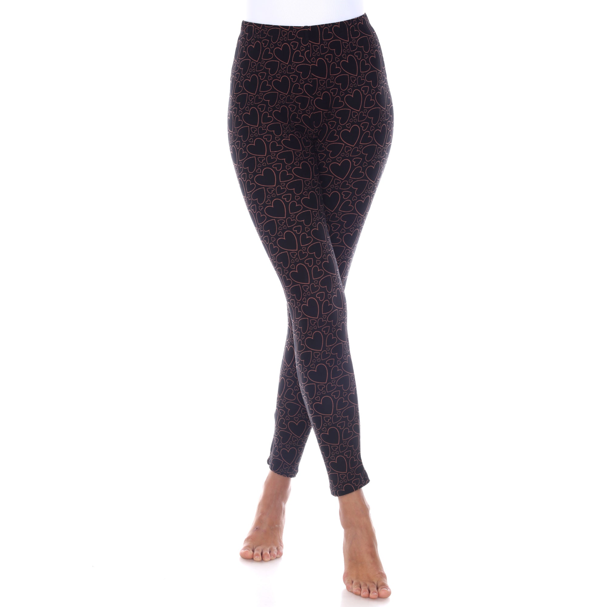  White Mark Super Soft Heart Printed Leggings - one size - Bonton