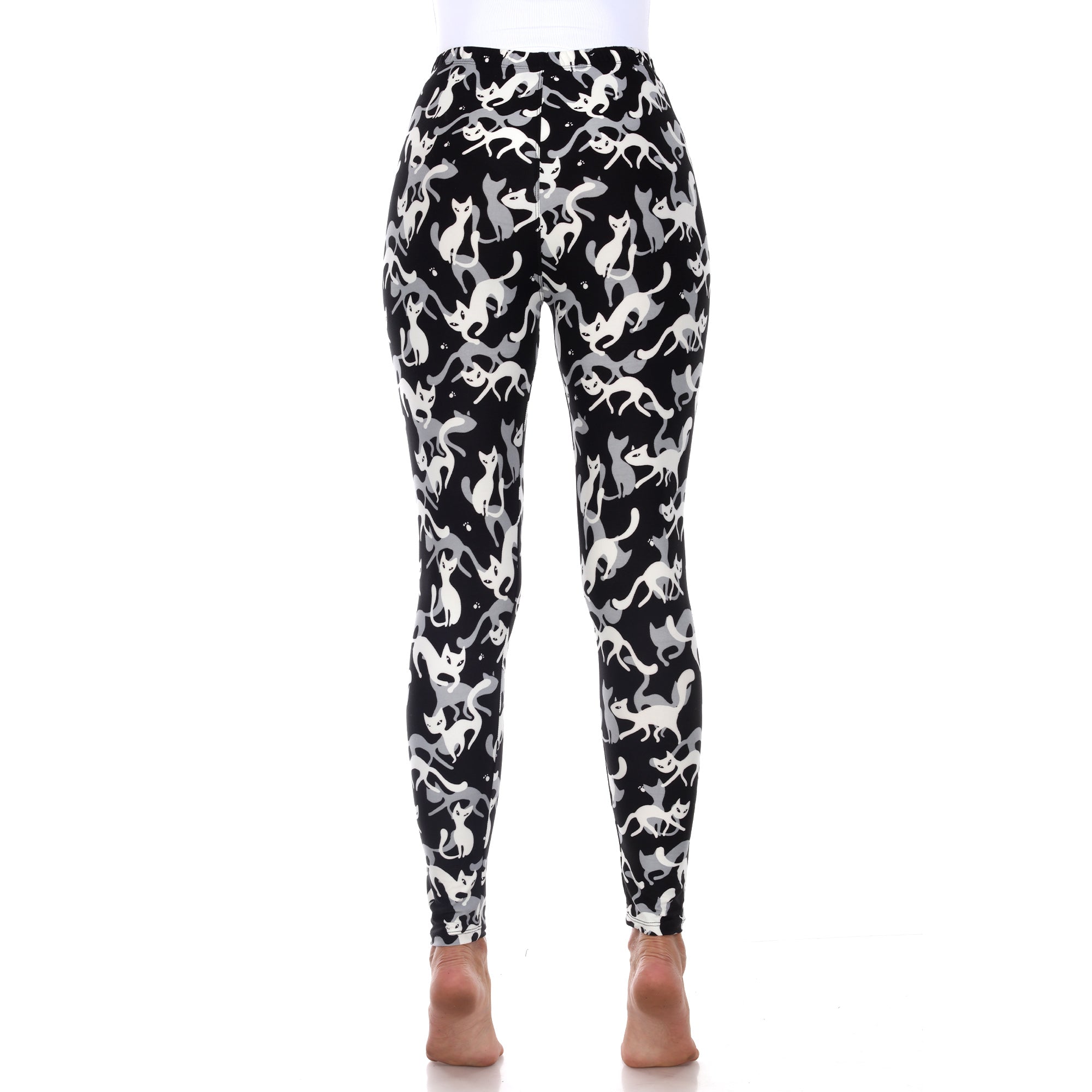  White Mark Super Soft Cat Printed Leggings - one size - Bonton