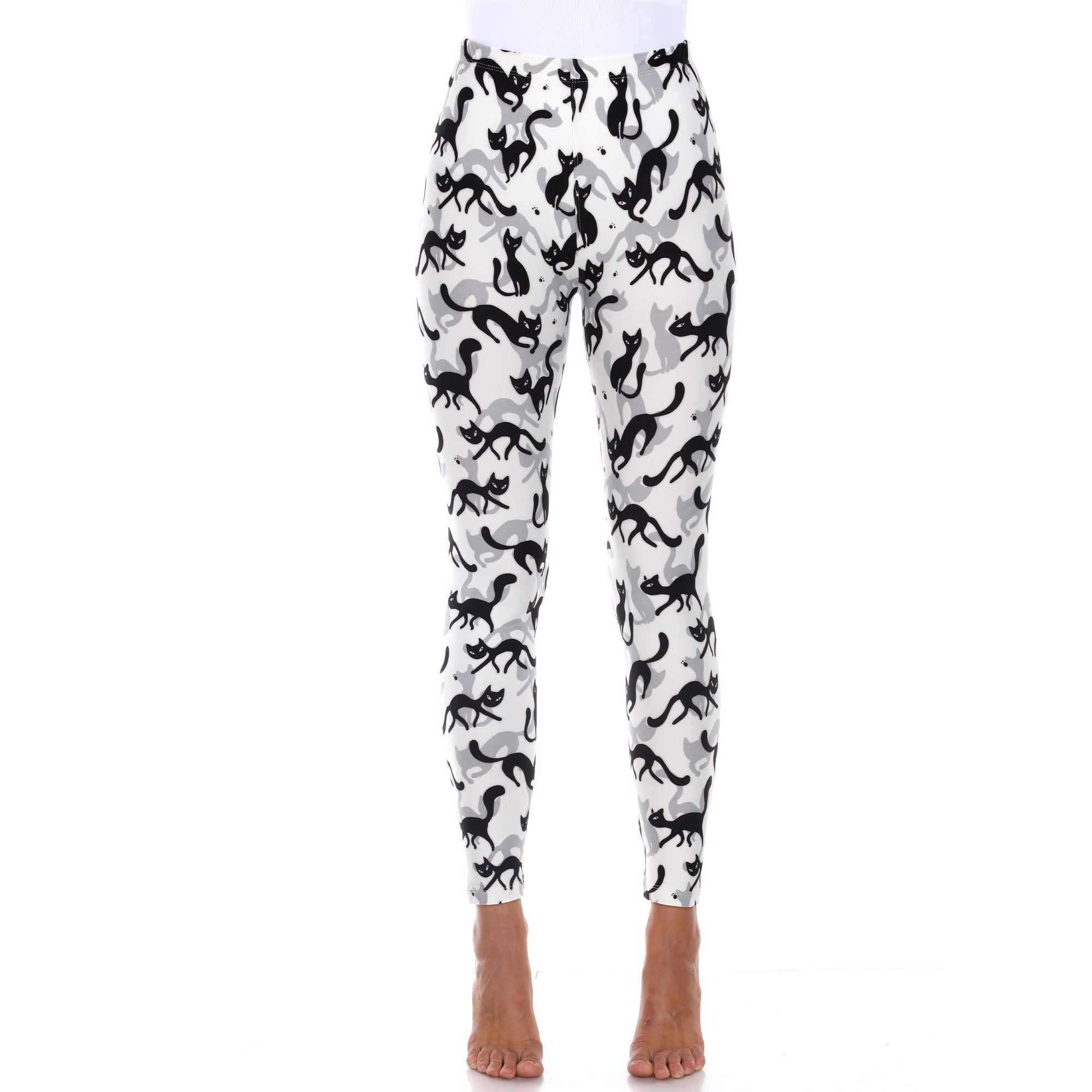  White Mark Super Soft Cat Printed Leggings - one size - Bonton