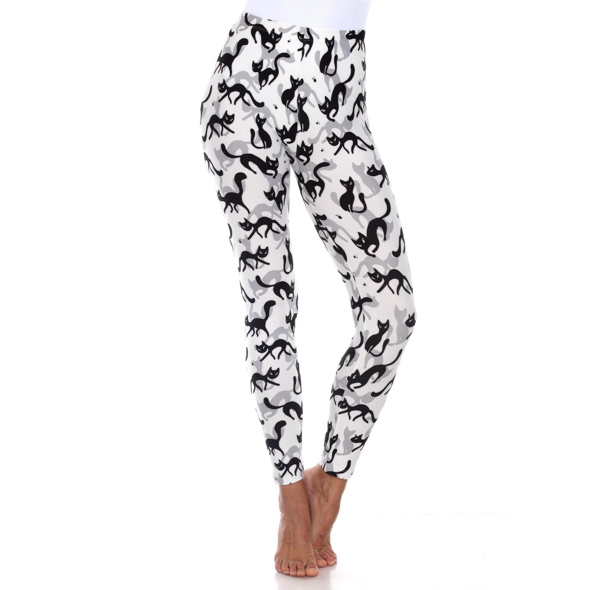  White Mark Super Soft Cat Printed Leggings - one size - Bonton