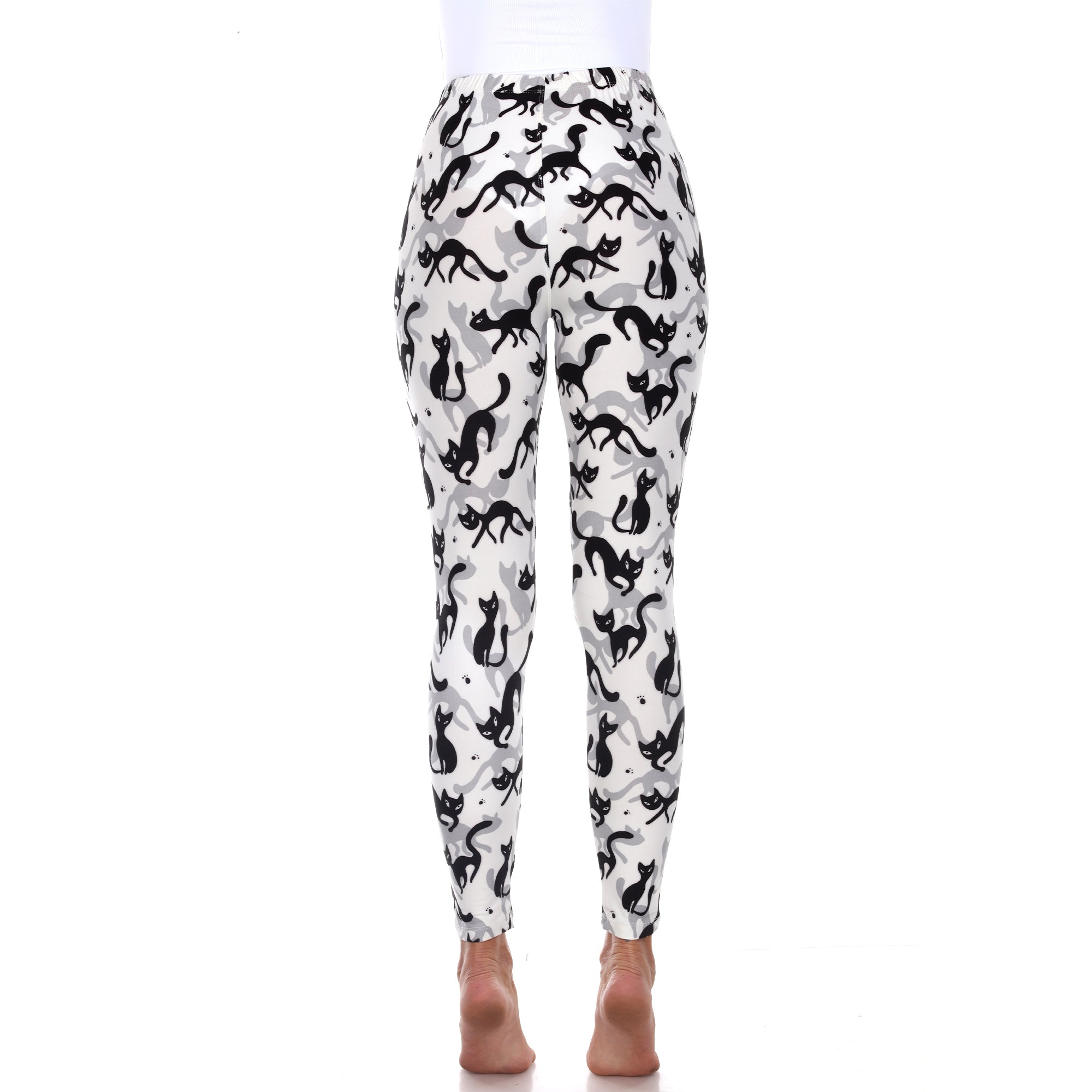  White Mark Super Soft Cat Printed Leggings - one size - Bonton