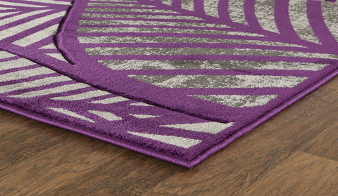Purple Leaf Hand-Carved Soft Living Room Area Rug by Homemartgoods