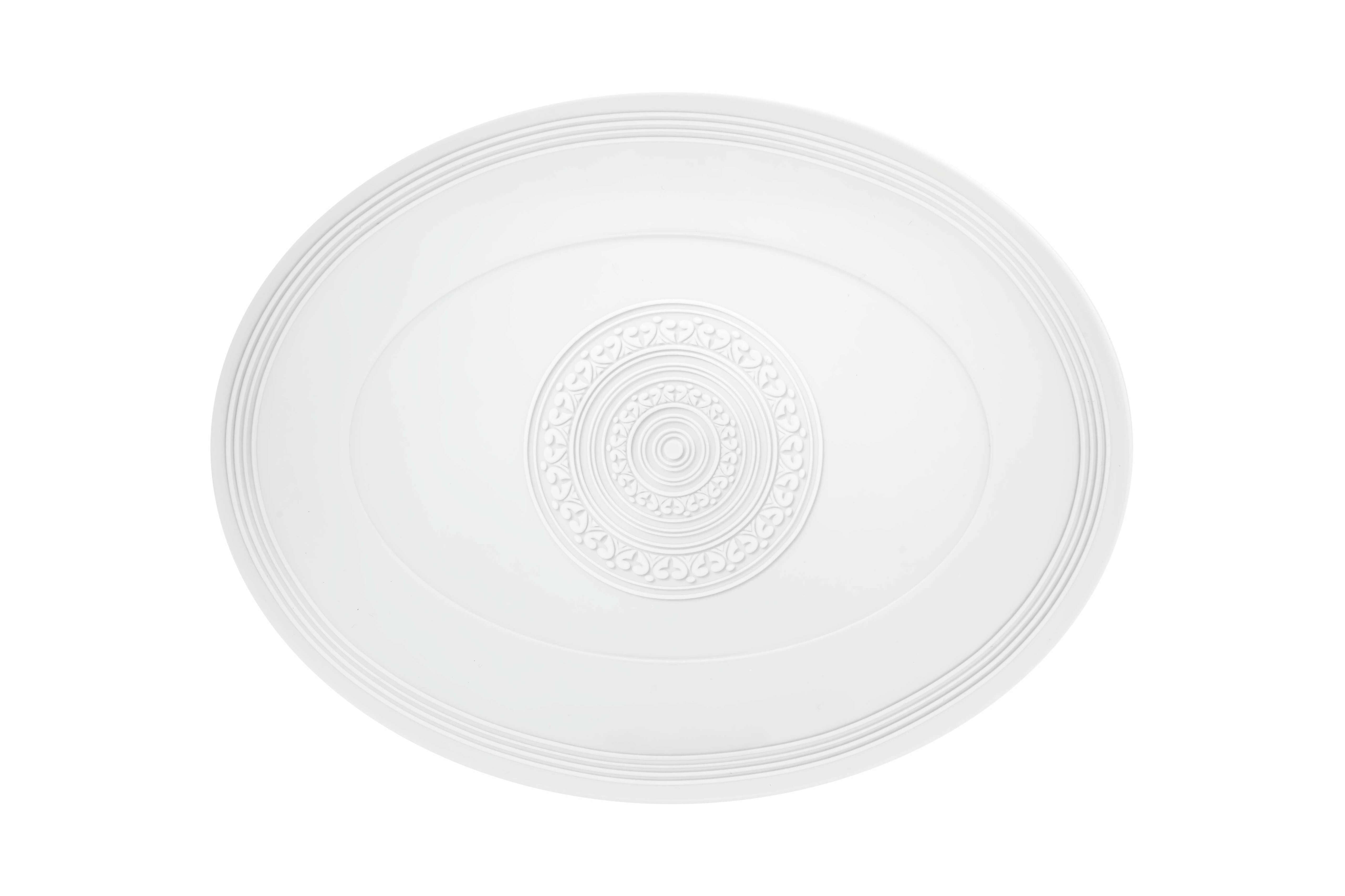  Vista Alegre Ornament Small Oval Platter - White - Bonton