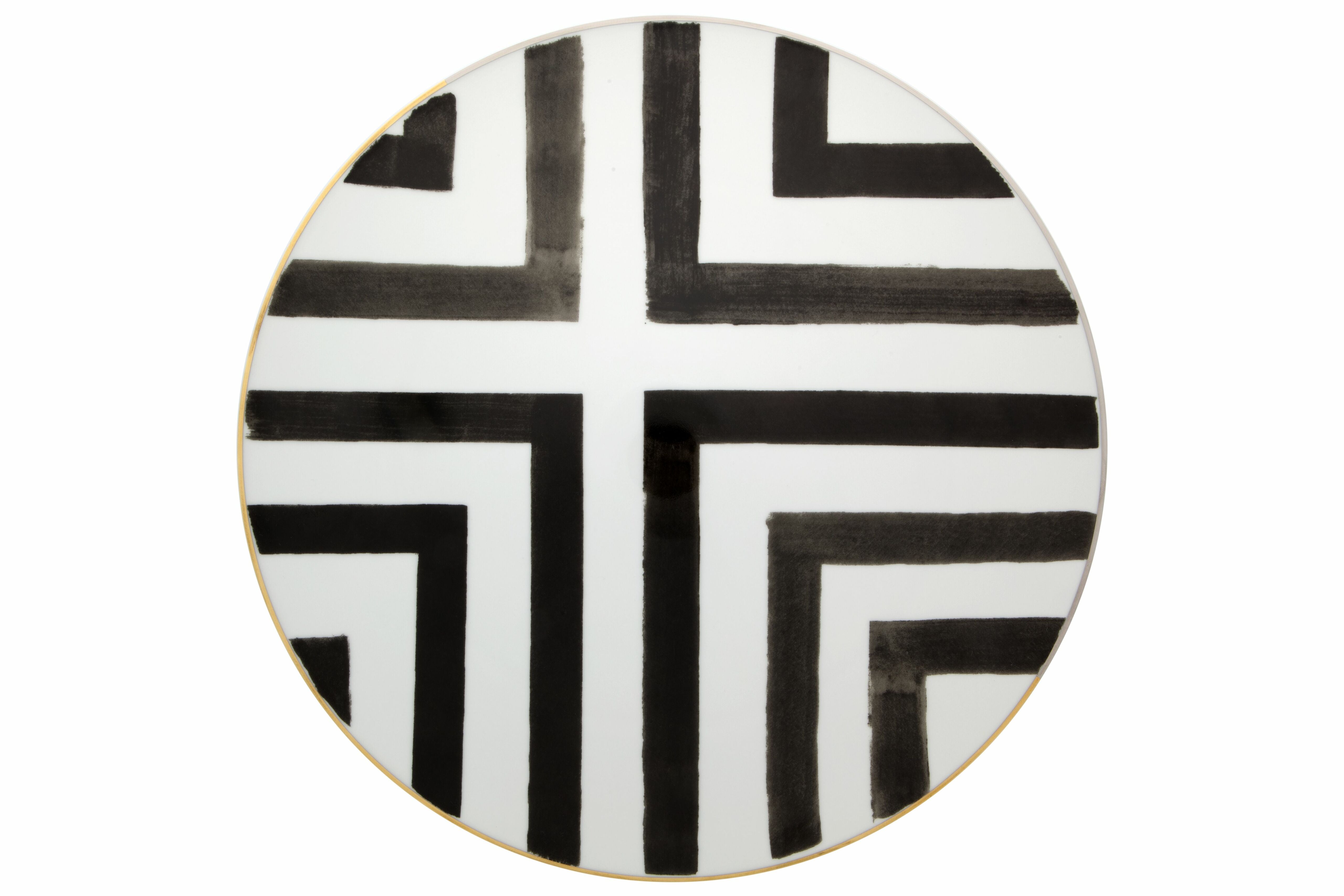  Christian Lacroix by Vista Alegre Sol Y Sombra Charger Plate - Black/White - Bonton