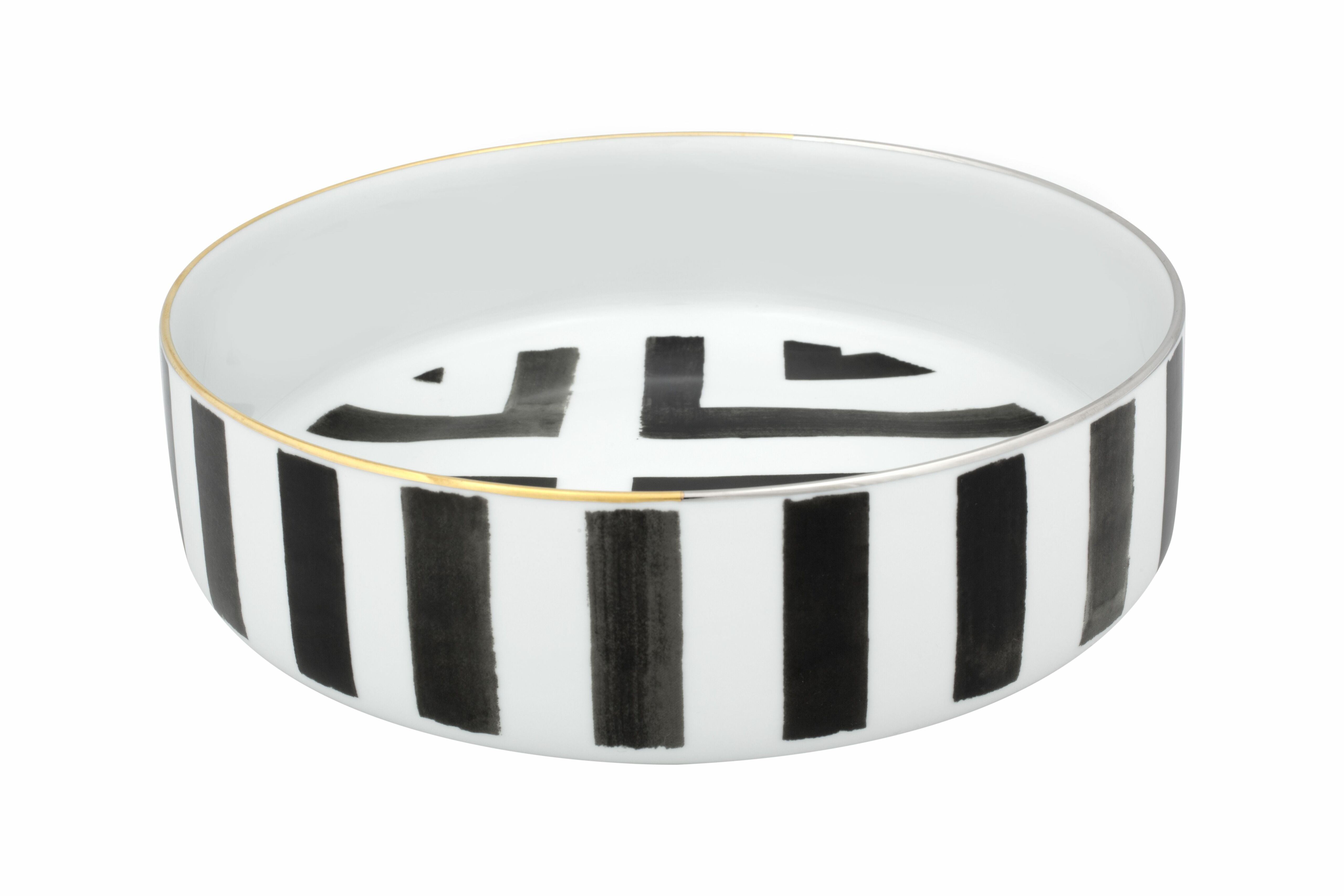  Christian Lacroix by Vista Alegre Sol Y Sombra Large Salad Bowl - Black/White - Bonton