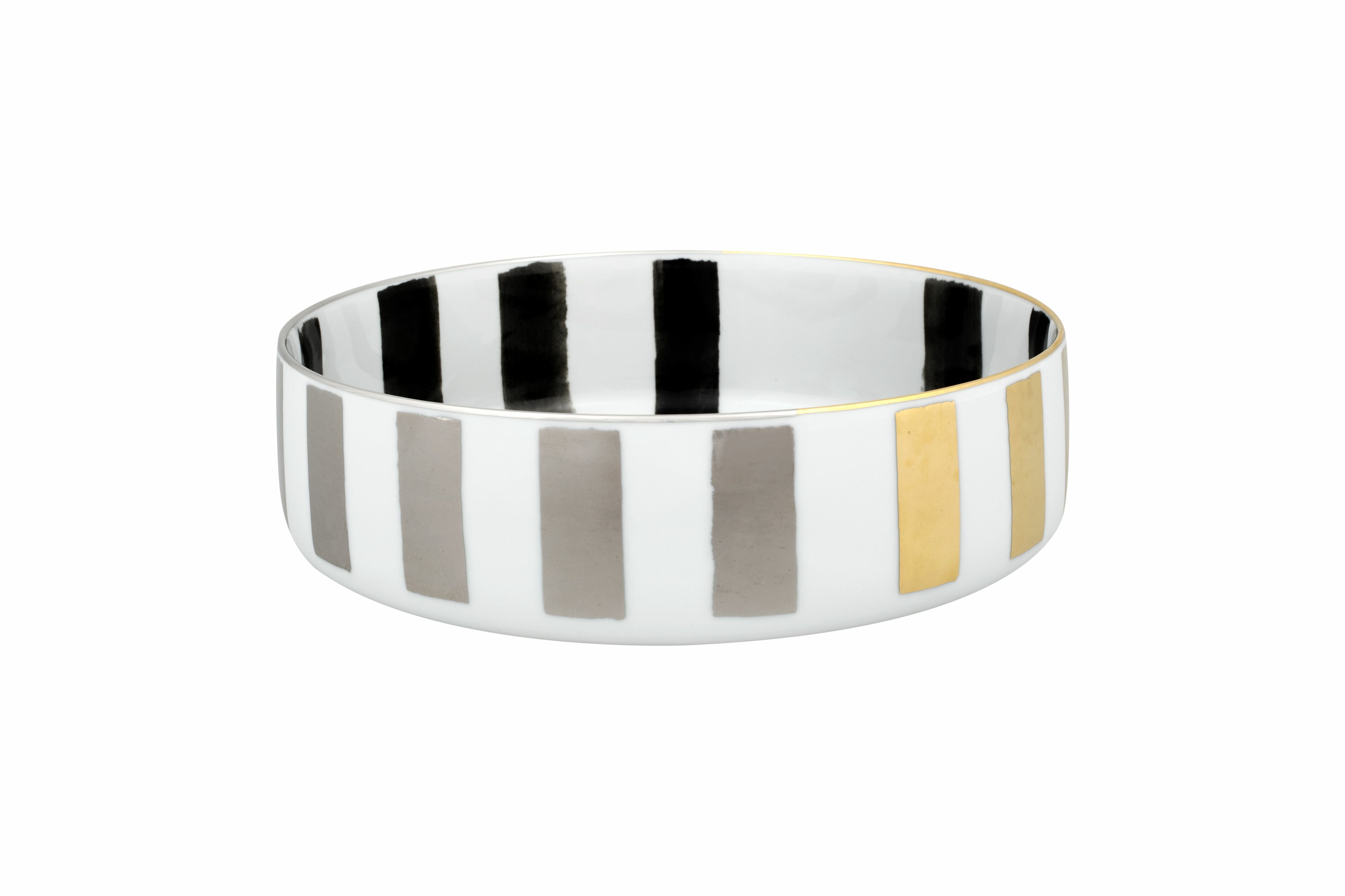  Christian Lacroix by Vista Alegre Sol Y Sombra Medium Salad Bowl - Black/White - Bonton