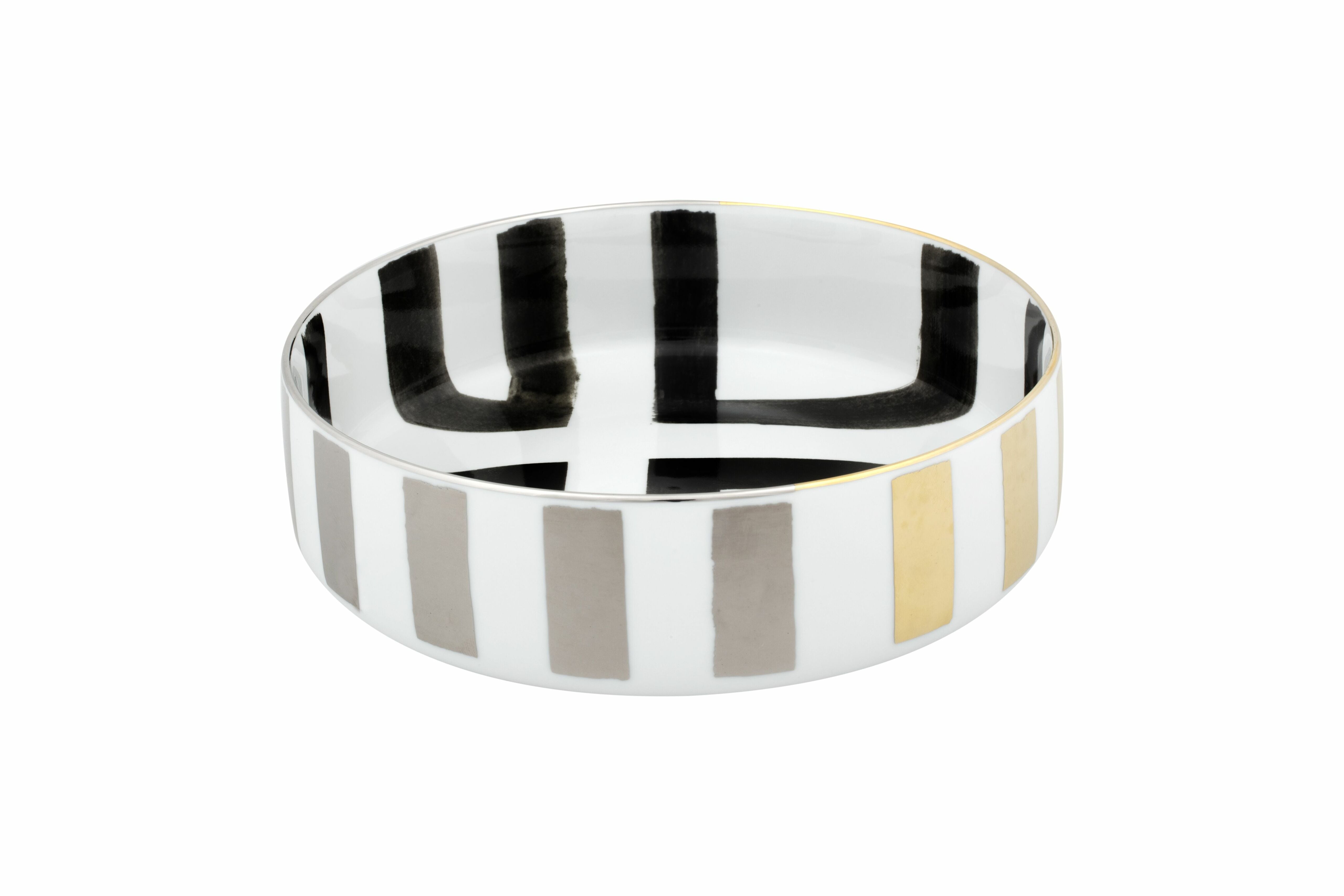  Christian Lacroix by Vista Alegre Sol Y Sombra Medium Salad Bowl - Black/White - Bonton