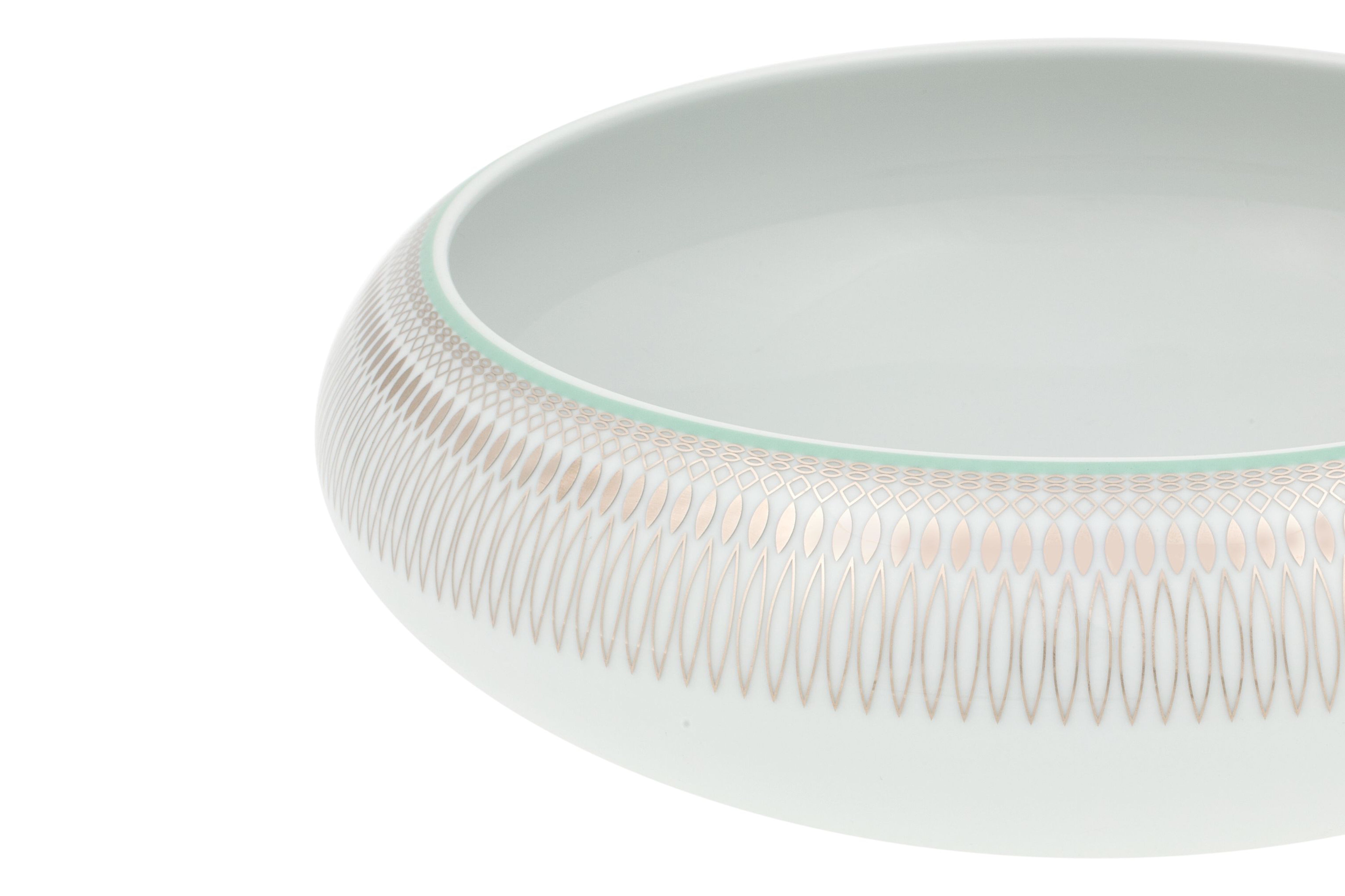  Vista Alegre Venezia Large Salad Bowl - Aqua/White - Bonton