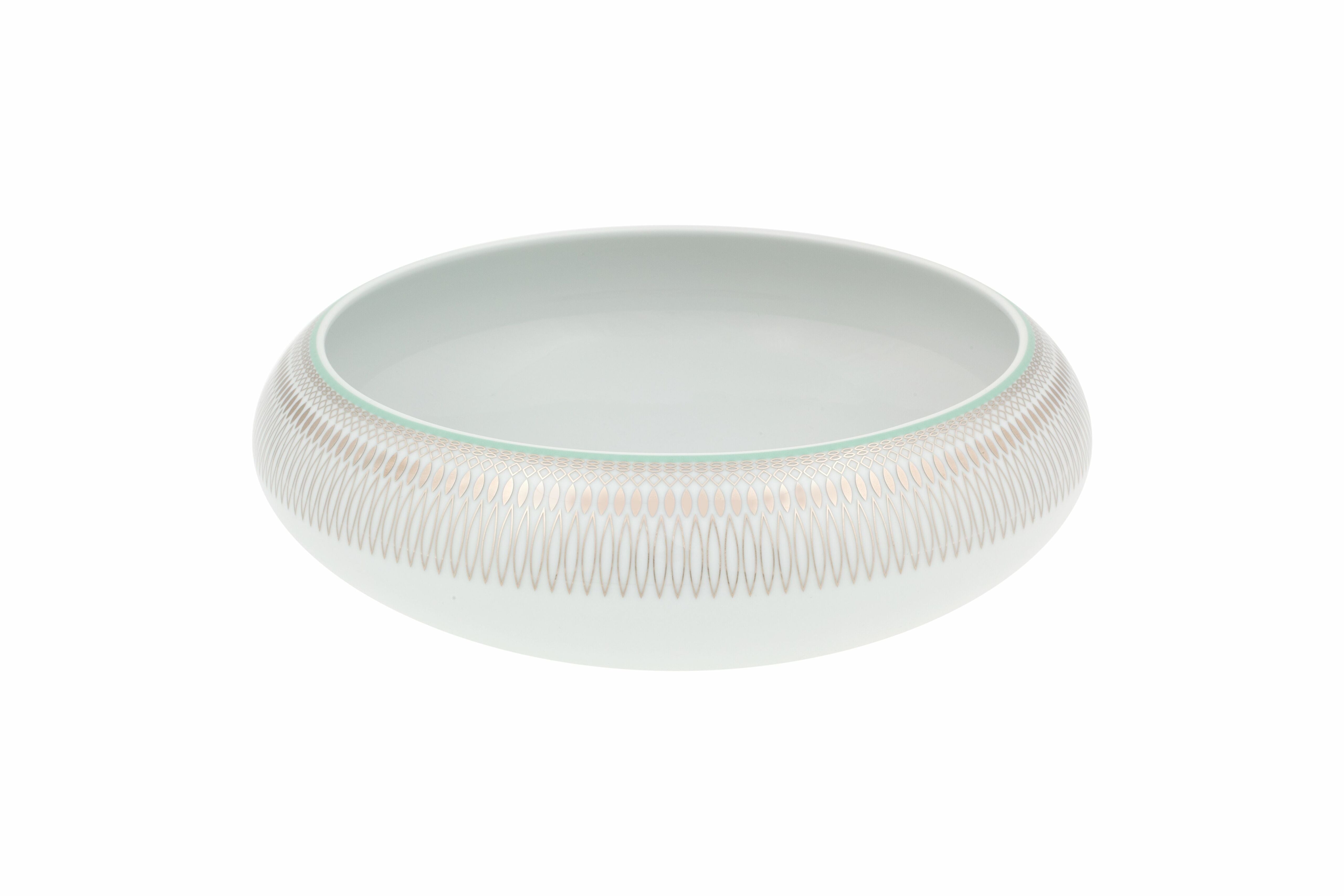  Vista Alegre Venezia Large Salad Bowl - Aqua/White - Bonton