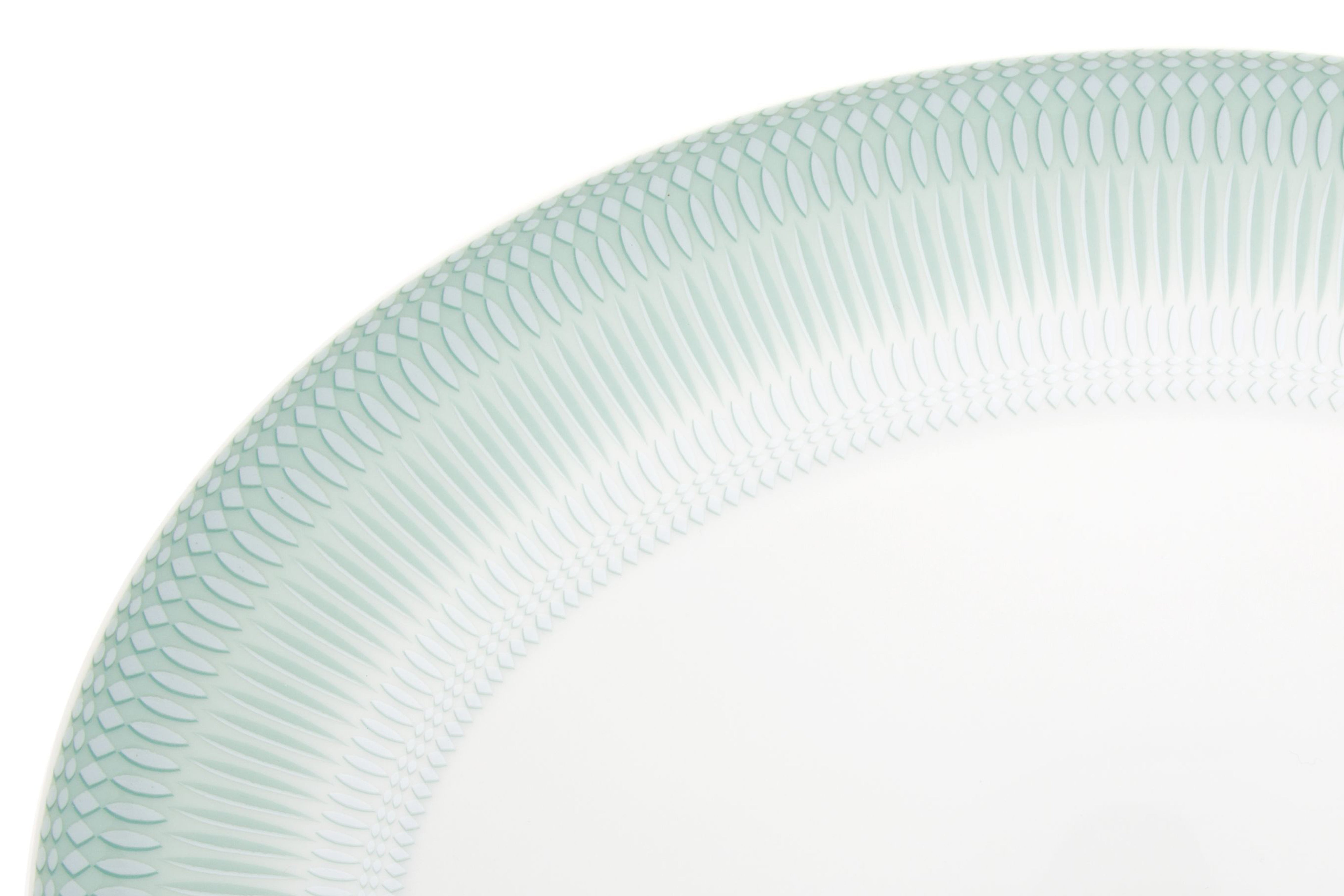  Vista Alegre Venezia Large Oval Platter - Aqua/White - Bonton