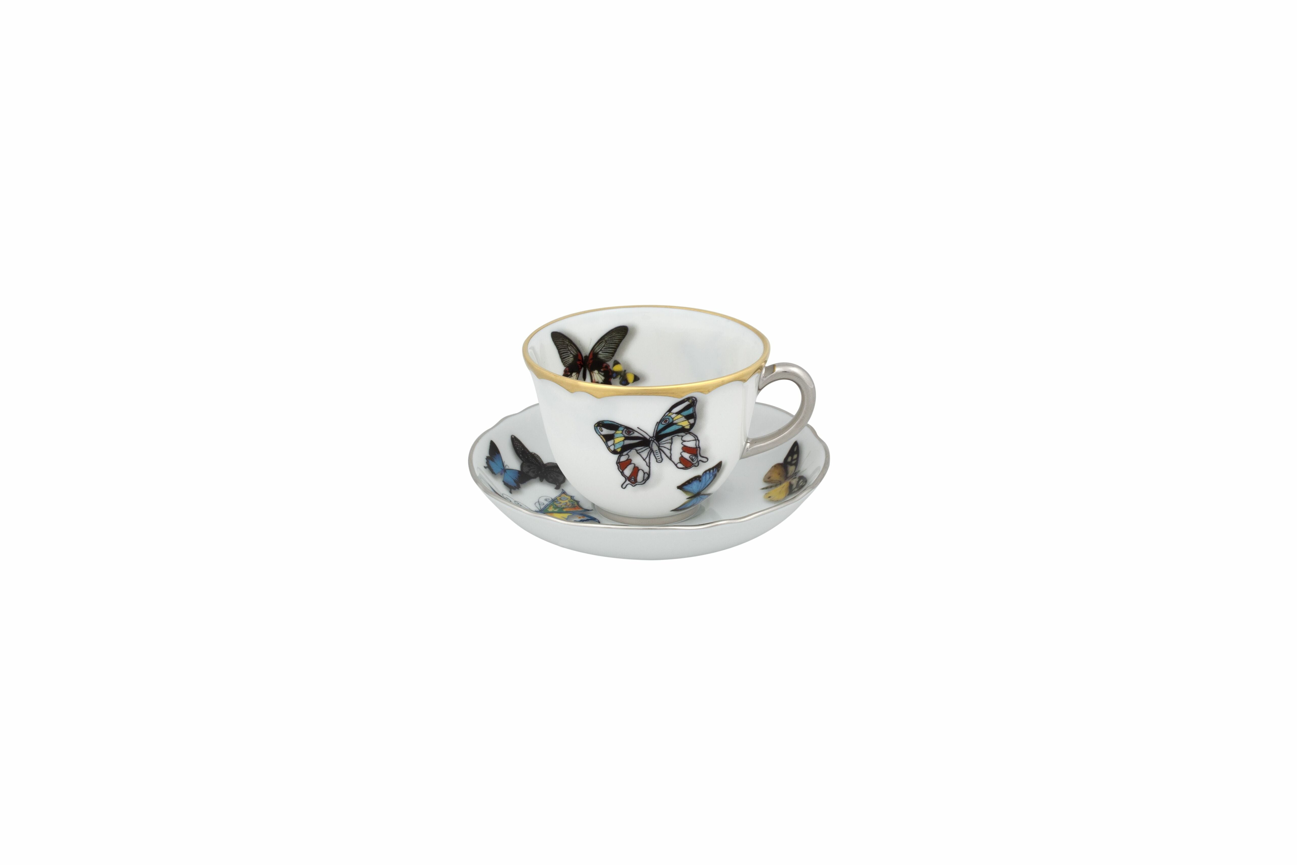  Christian Lacroix by Vista Alegre Butterfly Parade Coffee Cups & Saucers Set of 2 - Multi - Bonton