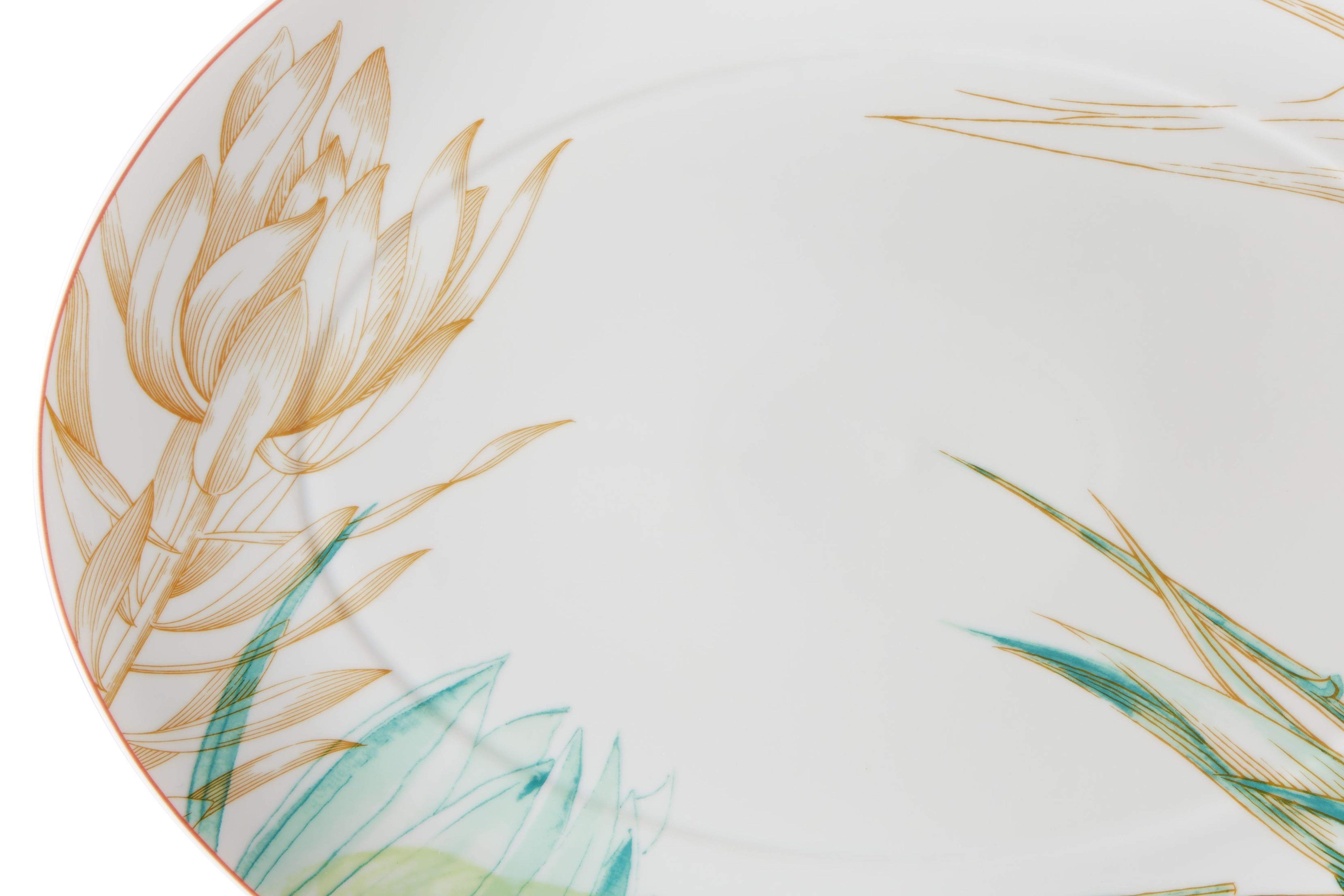  Vista Alegre Fiji Large Oval Platter - Aqua/Orange/White - Bonton