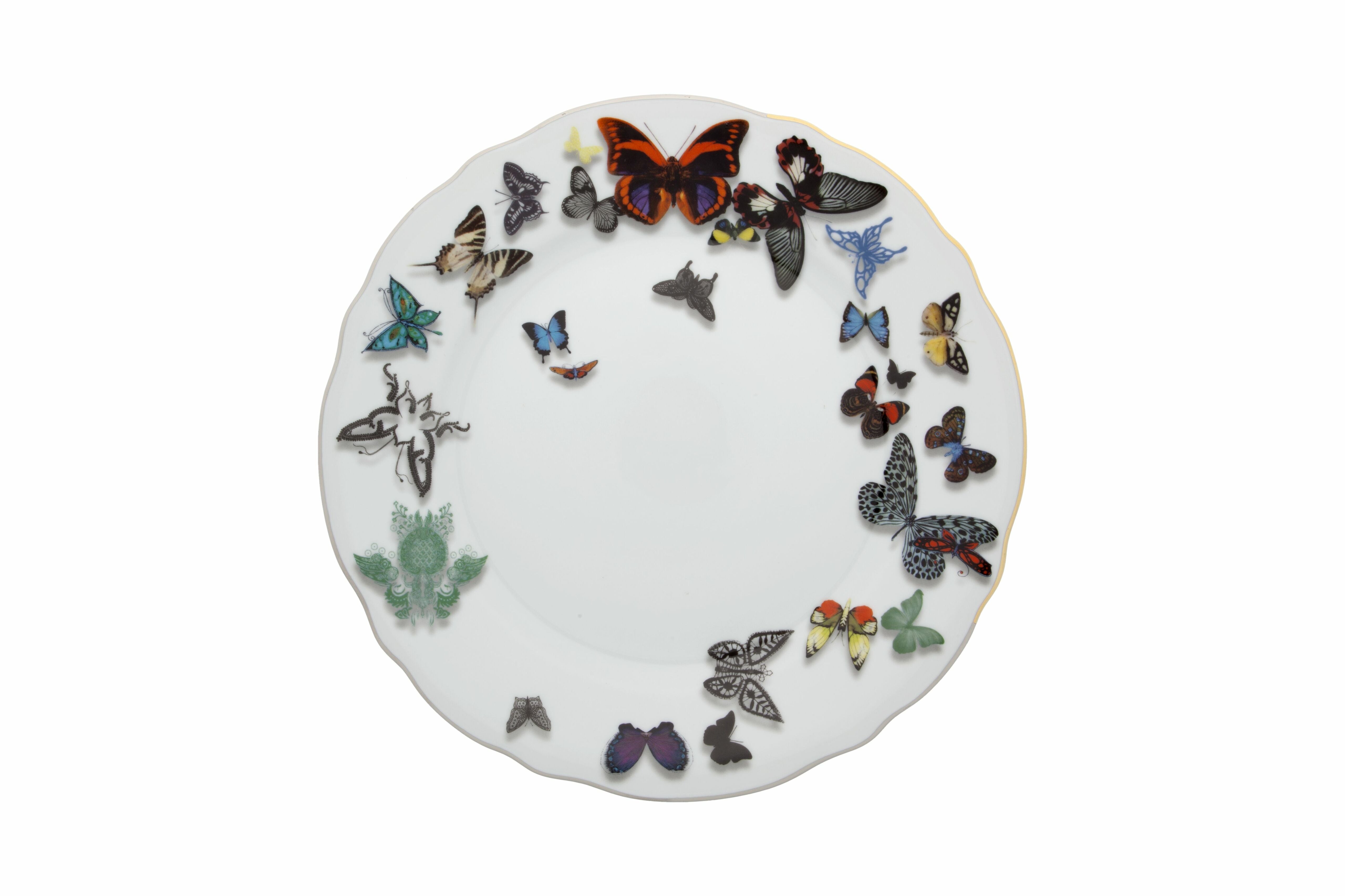  Christian Lacroix by Vista Alegre Butterfly Parade Dinner Plates Set of 4 - Multi - Bonton