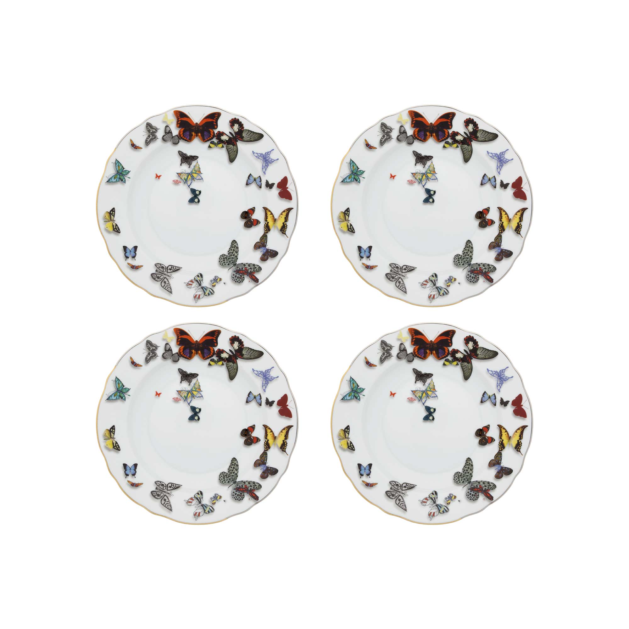  Christian Lacroix by Vista Alegre Butterfly Parade Soup Plates Set of 4 - Multi - Bonton