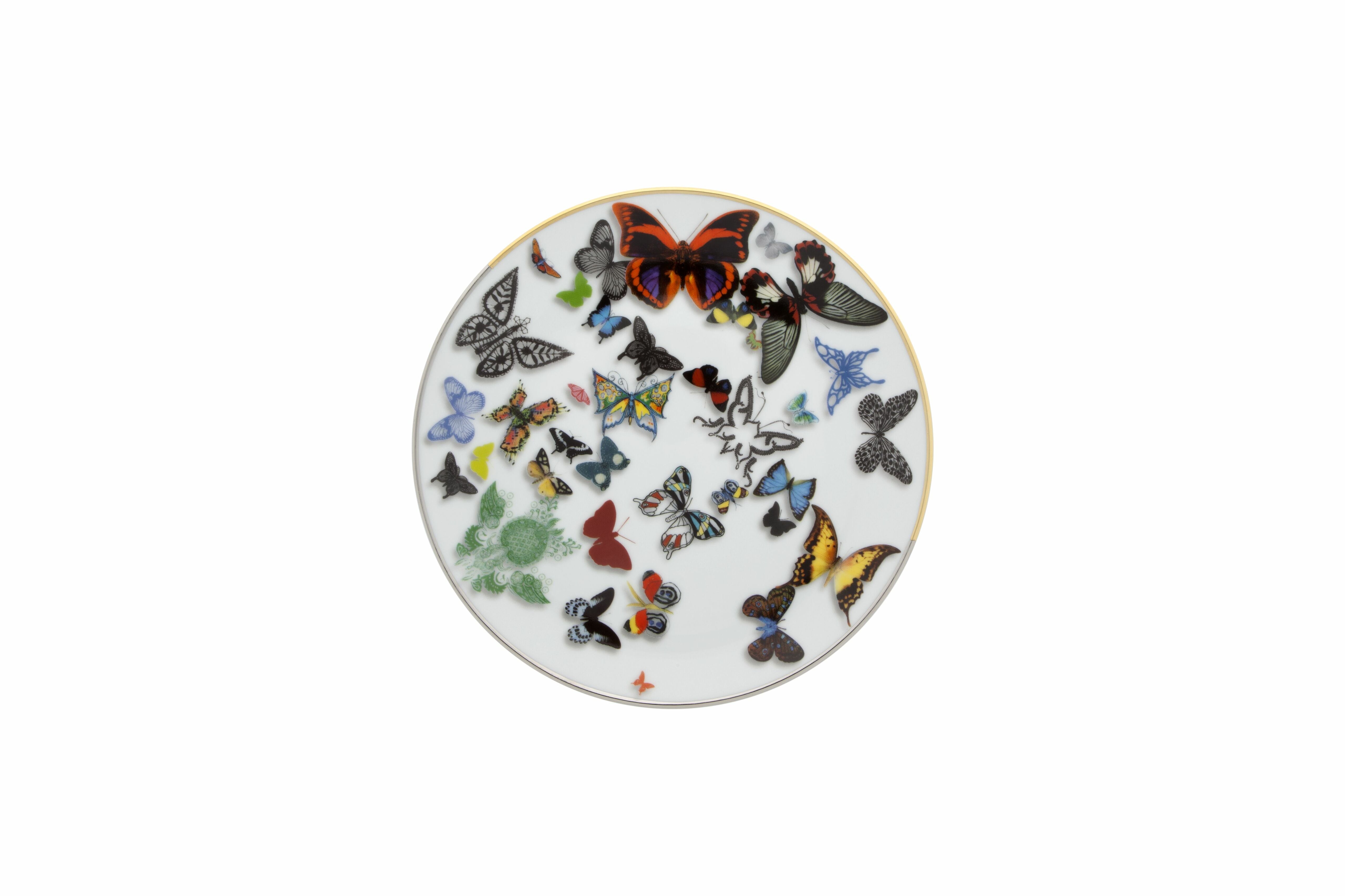  Christian Lacroix by Vista Alegre Butterfly Parade Dessert Plates Set of 4 - Multi - Bonton