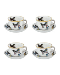 Butterfly Parade Coffee Cups & Saucers Set of 4