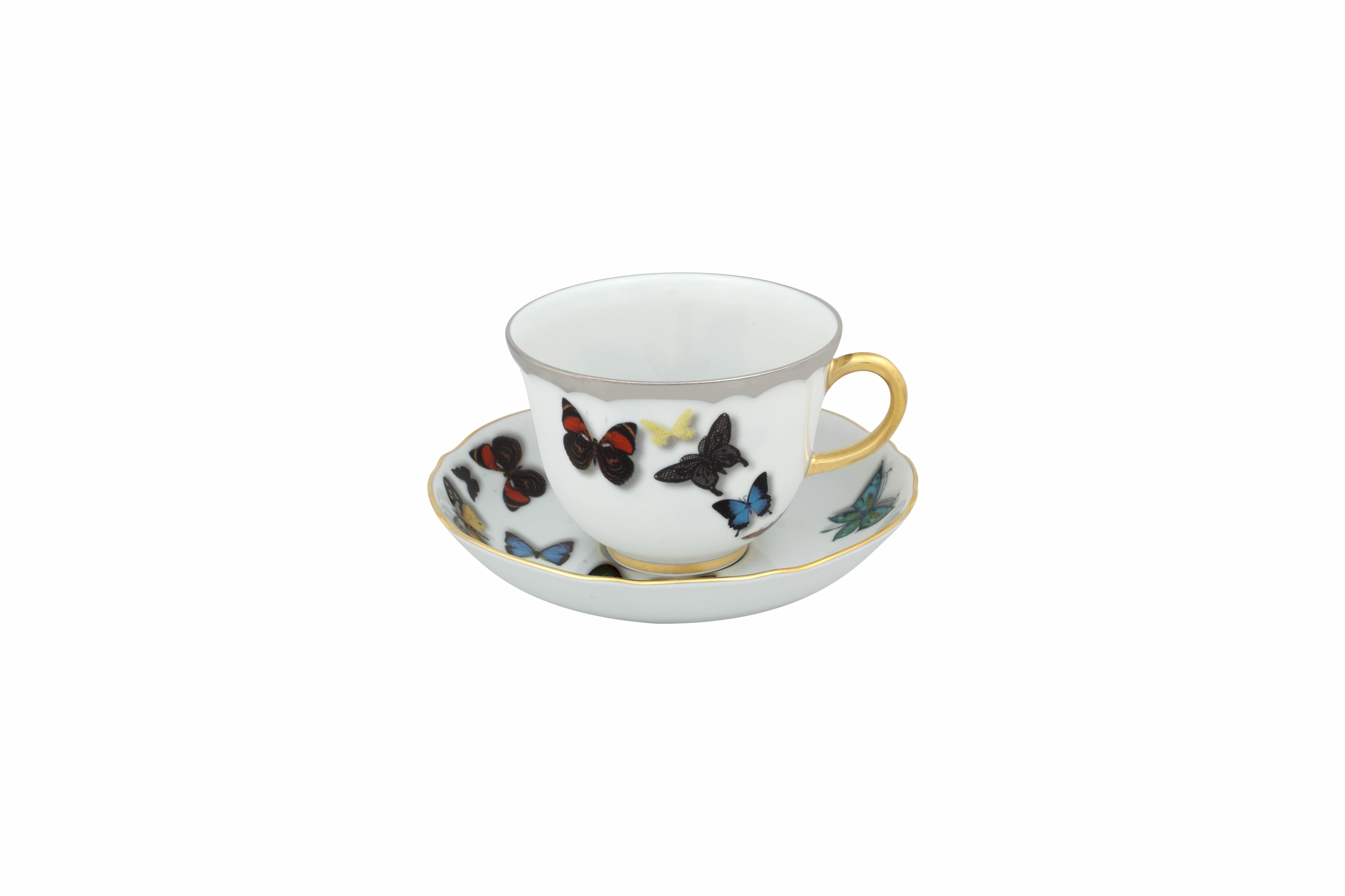  Christian Lacroix by Vista Alegre Butterfly Parade Tea Cups & Saucers Set of 4 - Multi - Bonton