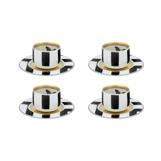 Sol Y Sombra Coffee Cups & Saucers Set of 4