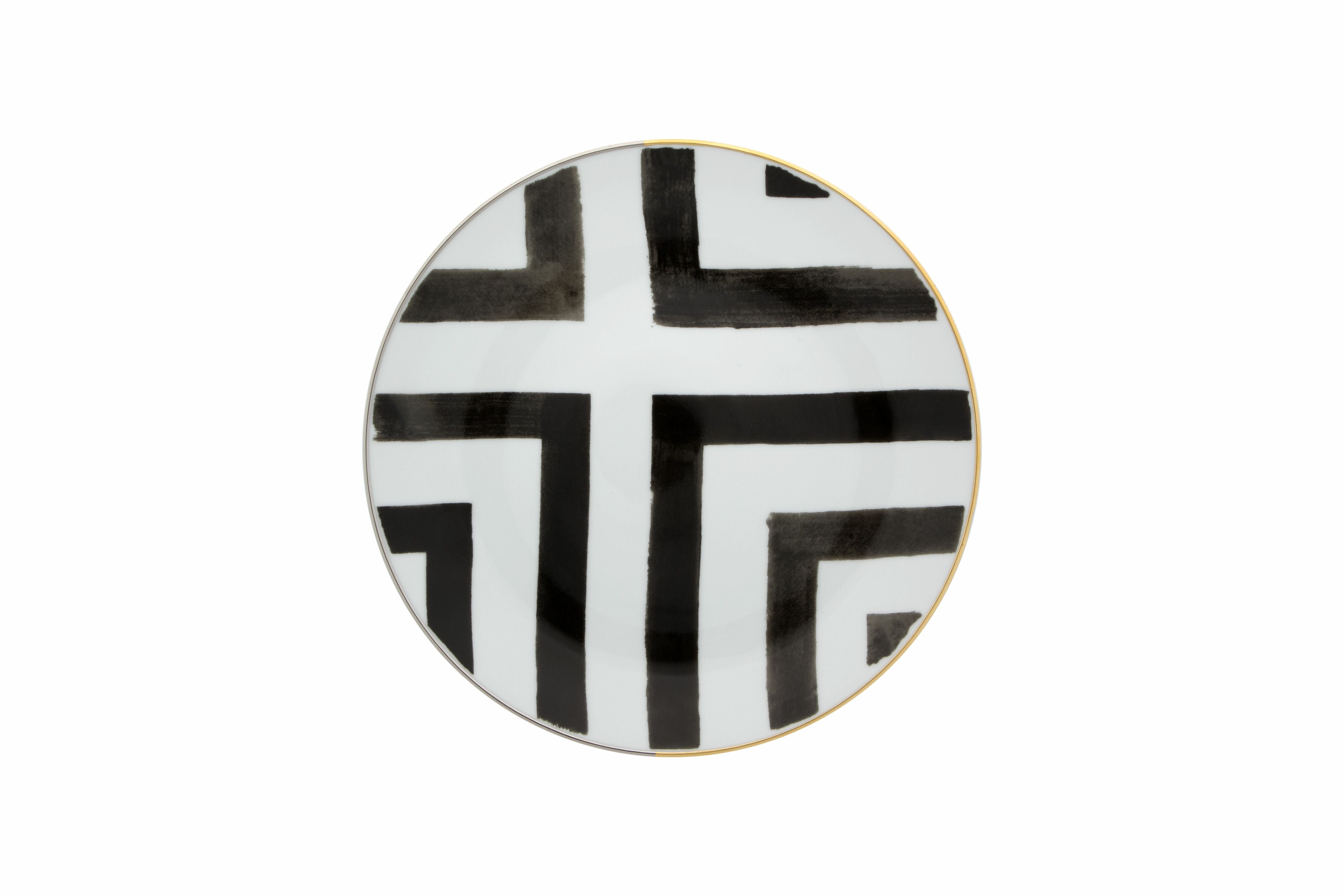  Christian Lacroix by Vista Alegre Sol Y Sombra Dessert Plates Set of 4 - Black/White - Bonton