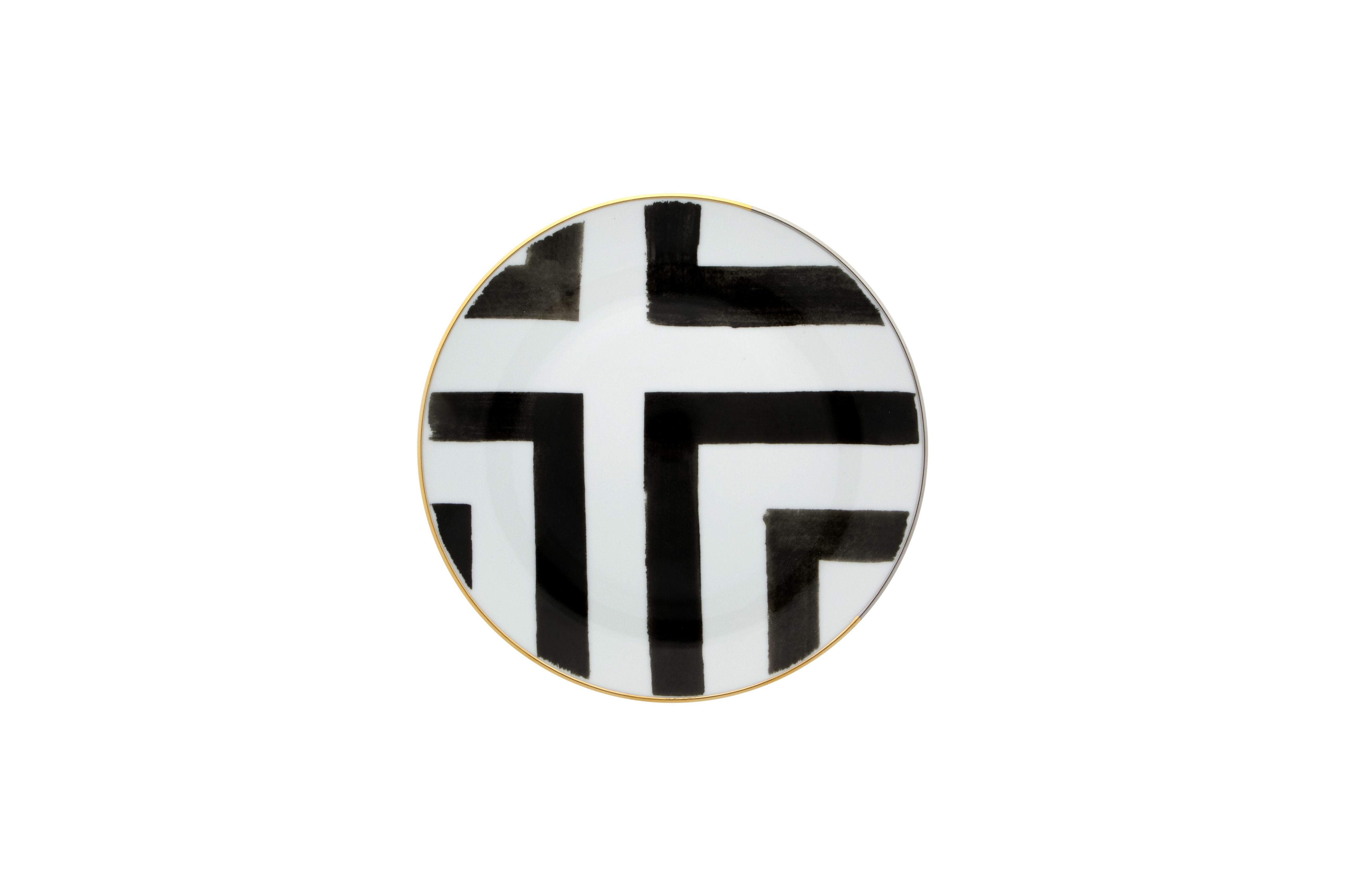  Christian Lacroix by Vista Alegre Sol Y Sombra Bread & Butter Plates Set of 4 - Black/White - Bonton