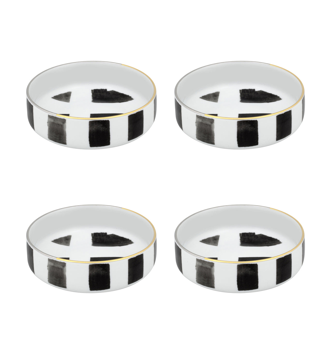  Christian Lacroix by Vista Alegre Sol Y Sombra Cereal Bowls Set of 4 - Black/White - Bonton