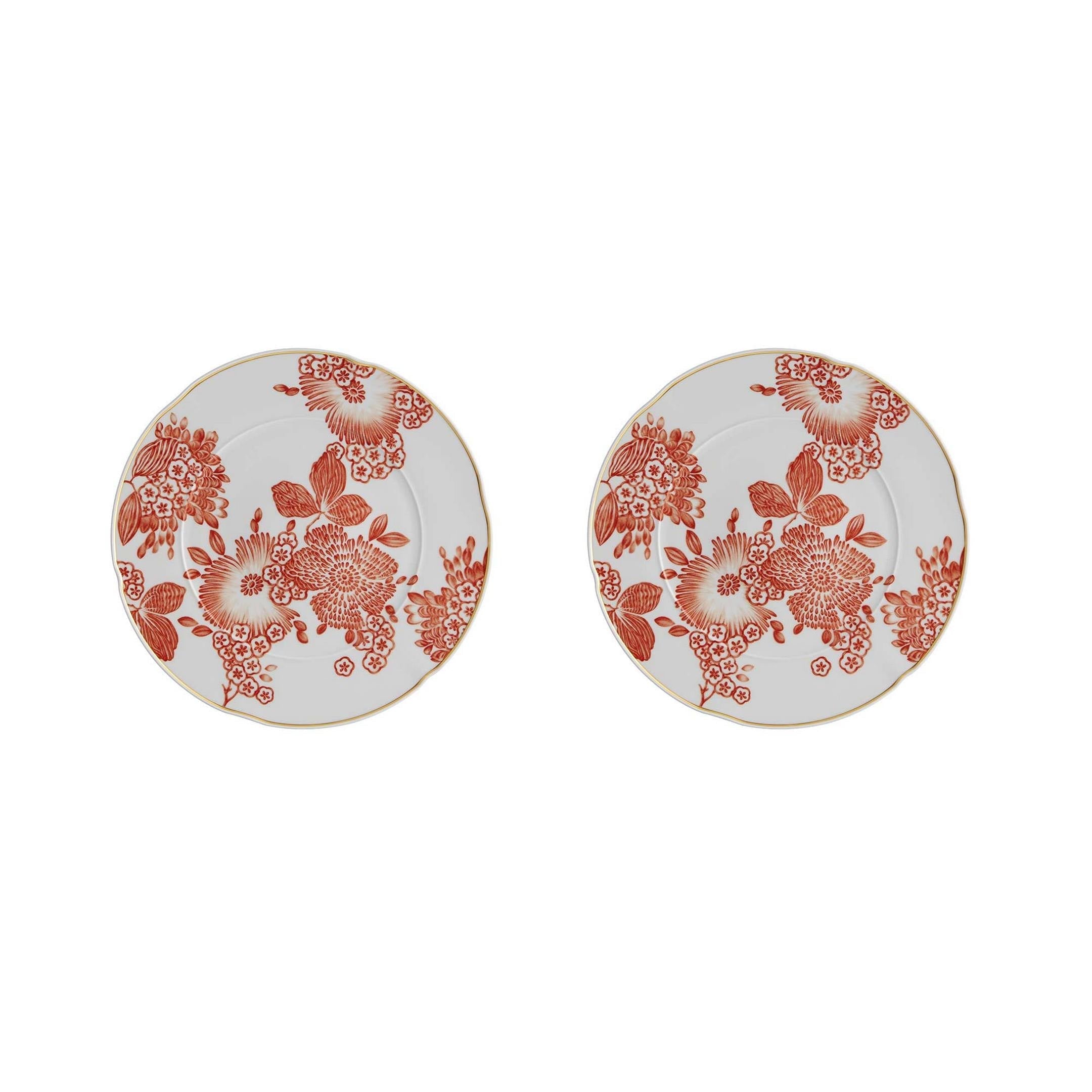  Vista Alegre Coralina Charger Plates Set of 2 - White/Orange - Bonton