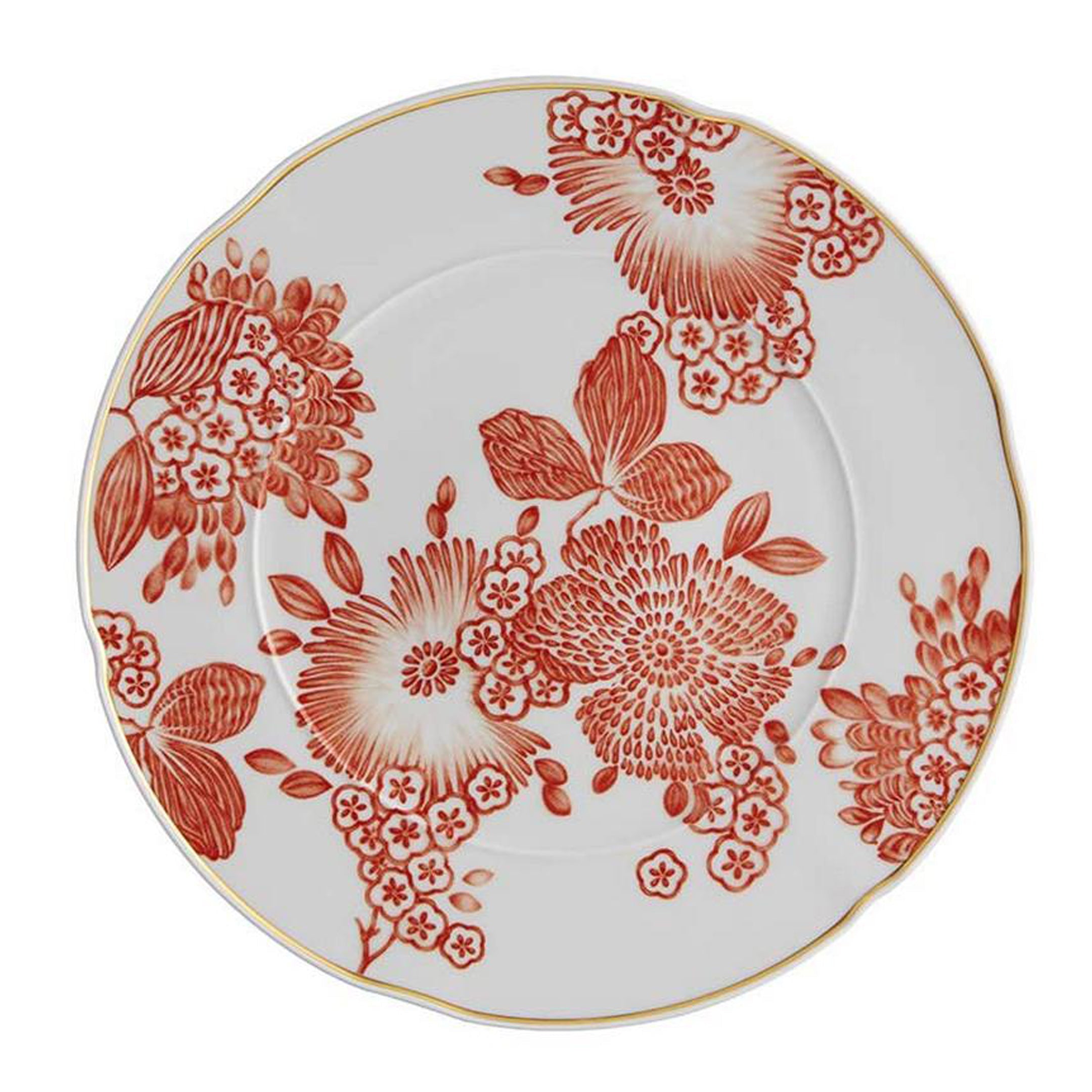  Vista Alegre Coralina Charger Plates Set of 2 - White/Orange - Bonton