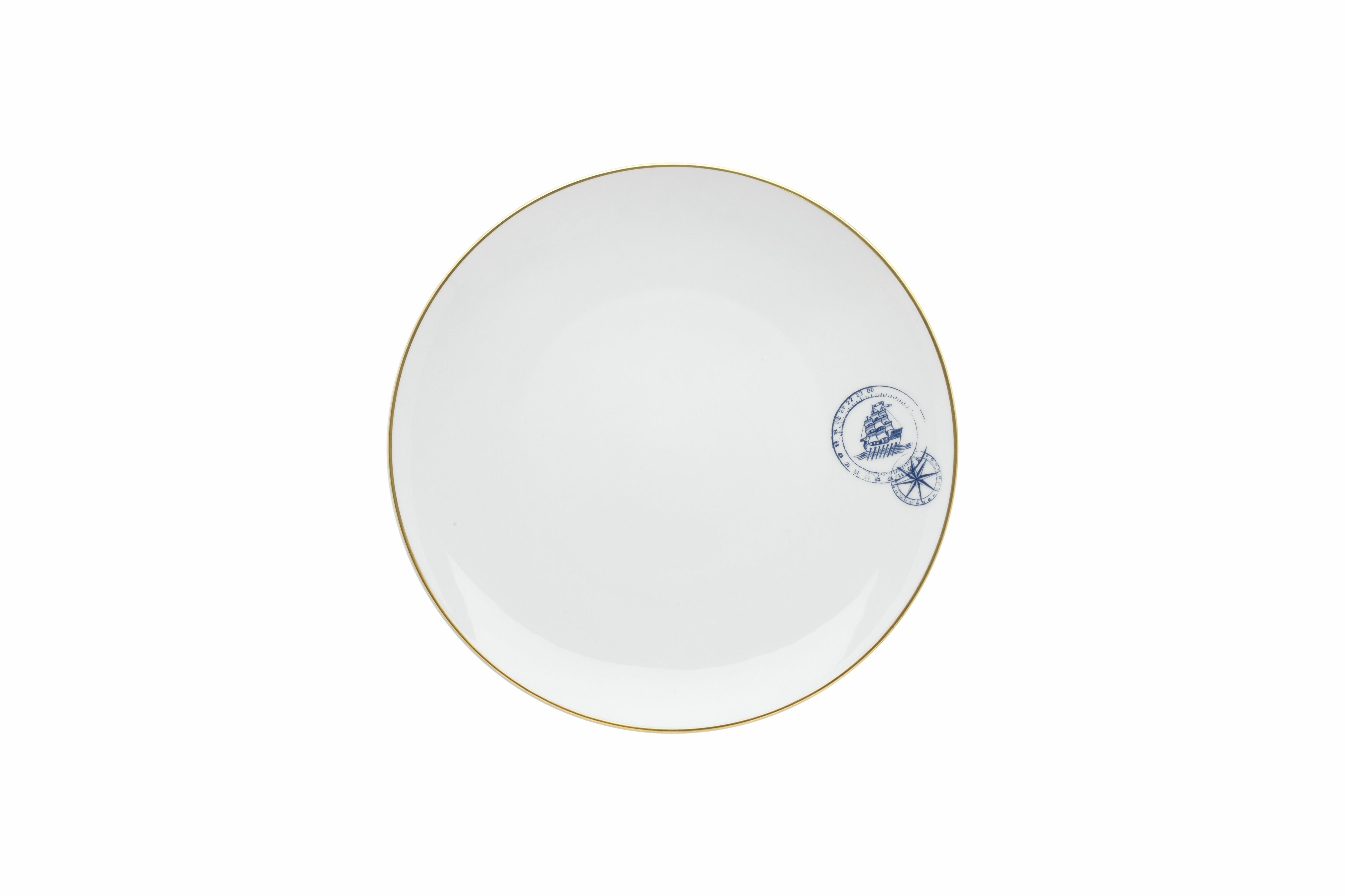  Vista Alegre Transatlantica Dinner Plates Set of 4 - Blue/White - Bonton