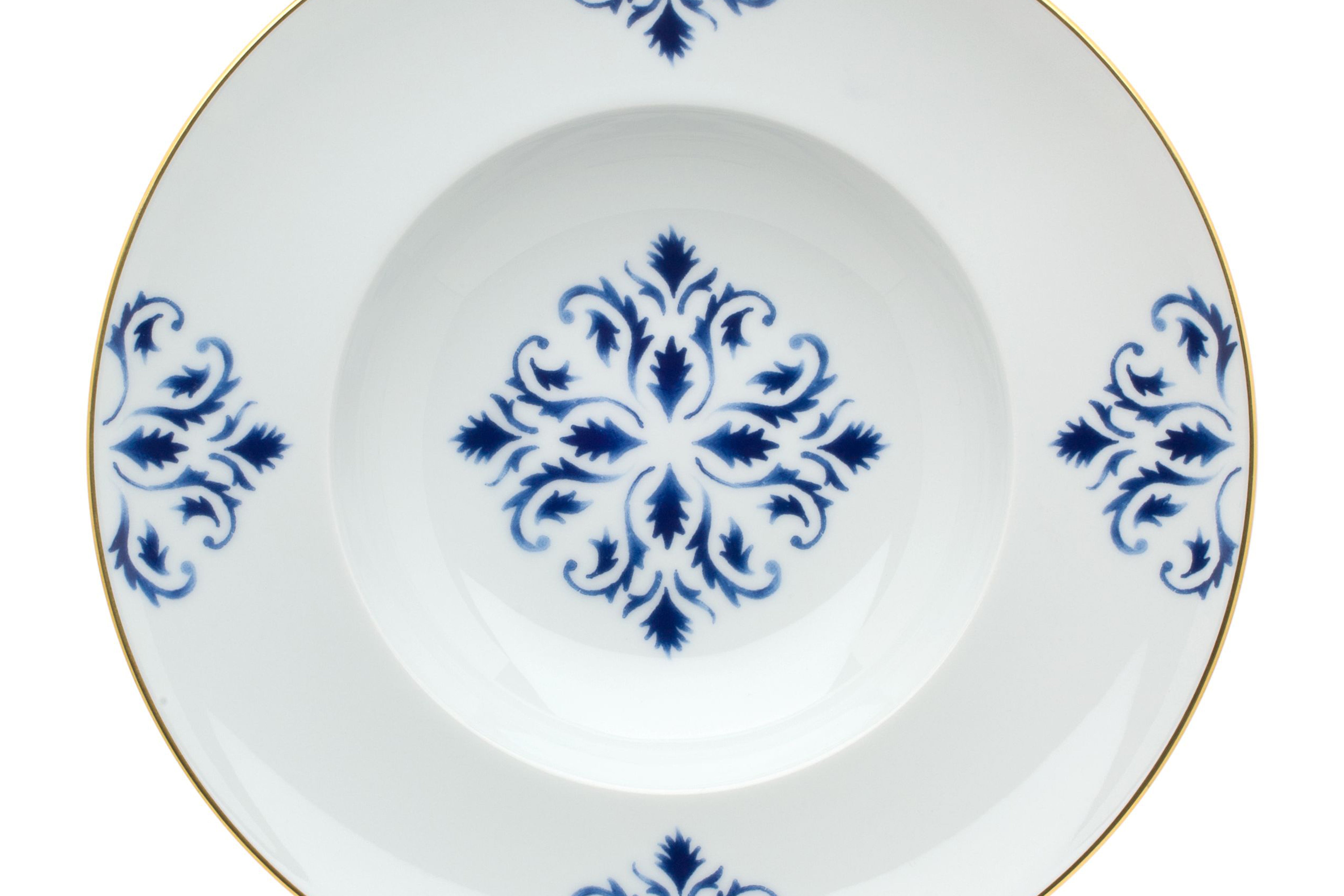  Vista Alegre Transatlantica Soup Plates Set of 4 - Blue/White - Bonton