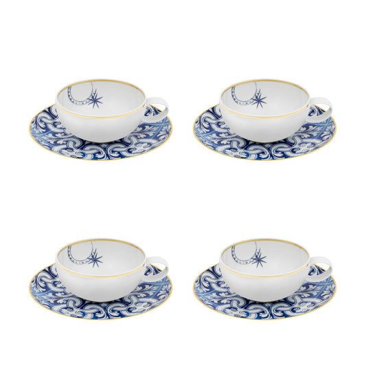 Transatlantica Tea Cups & Saucers Set of 4