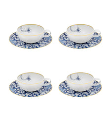 Transatlantica Tea Cups & Saucers Set of 4