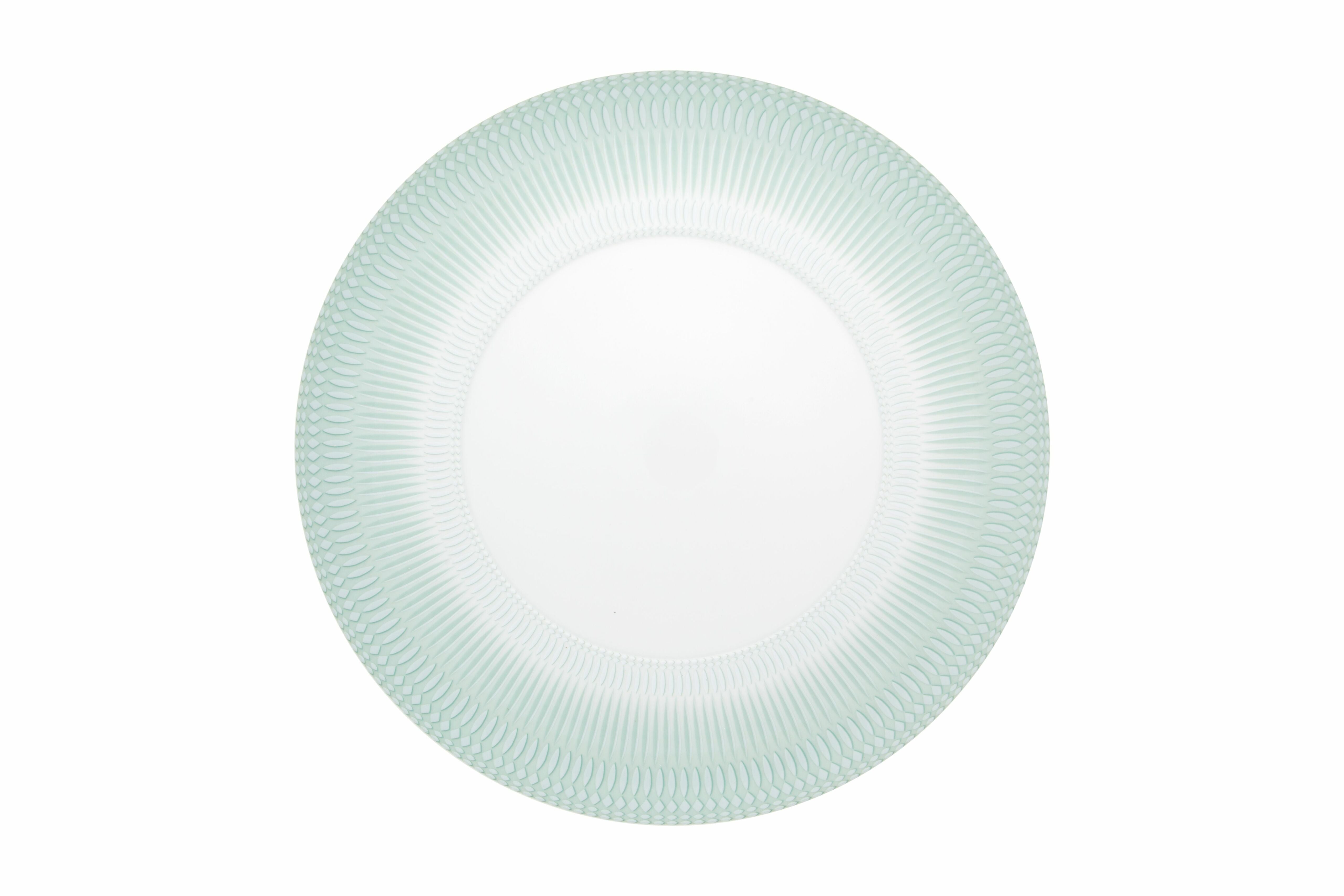  Vista Alegre Venezia Dinner Plates Set of 4 - Aqua/White - Bonton