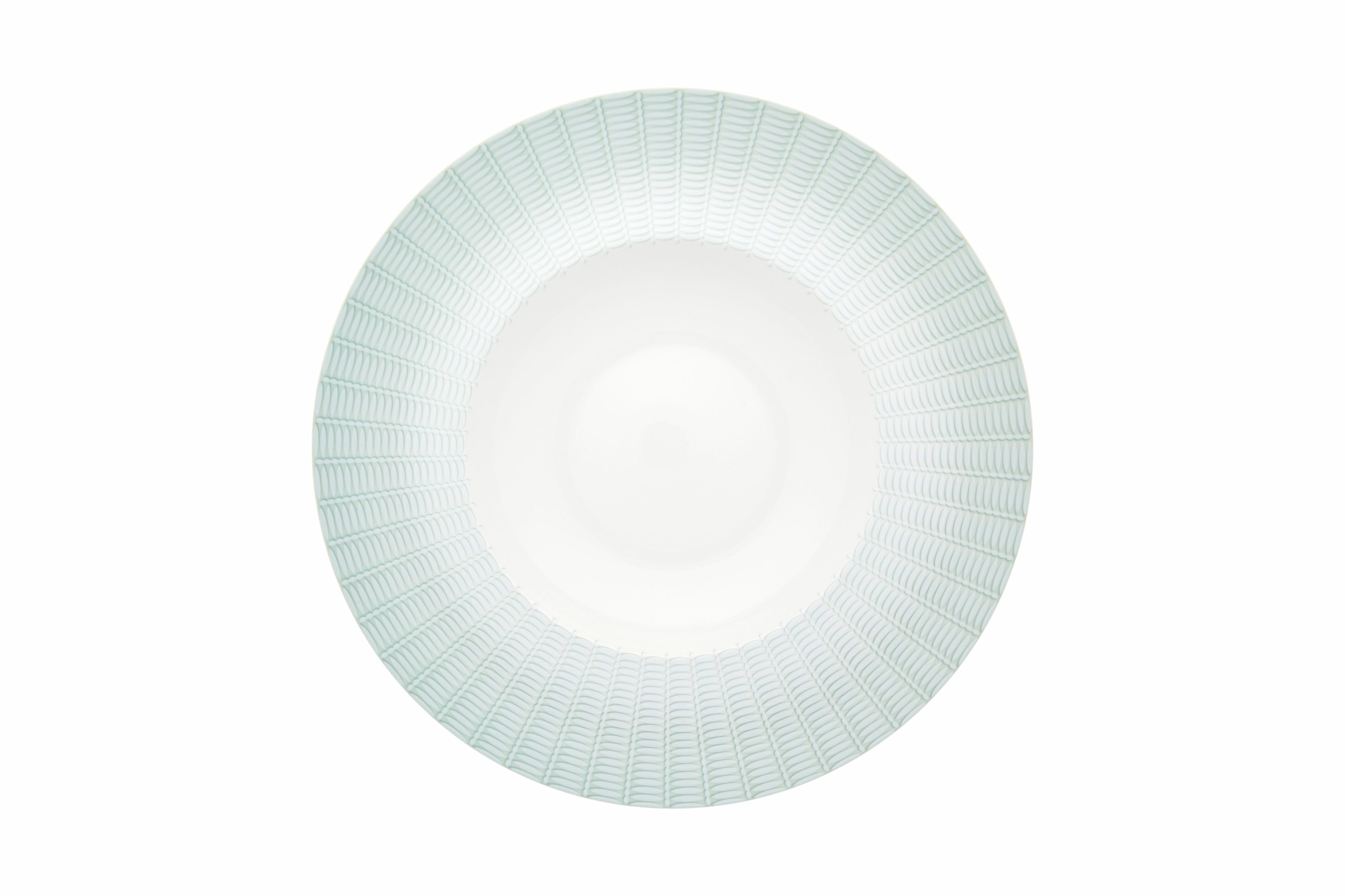  Vista Alegre Venezia Soup Plates Set of 4 - Aqua/White - Bonton