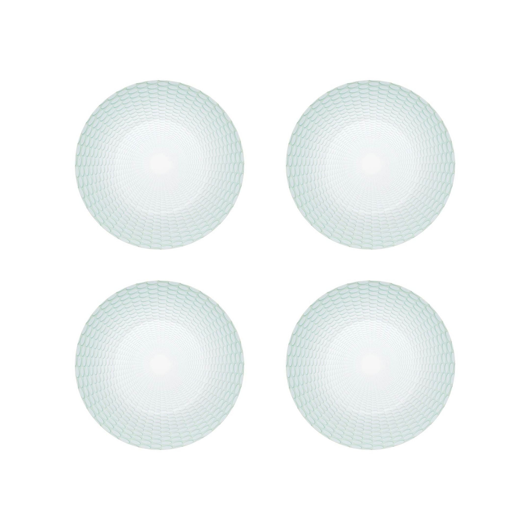  Vista Alegre Venezia Bread & Butter Plates Set of 4 - Aqua/White - Bonton