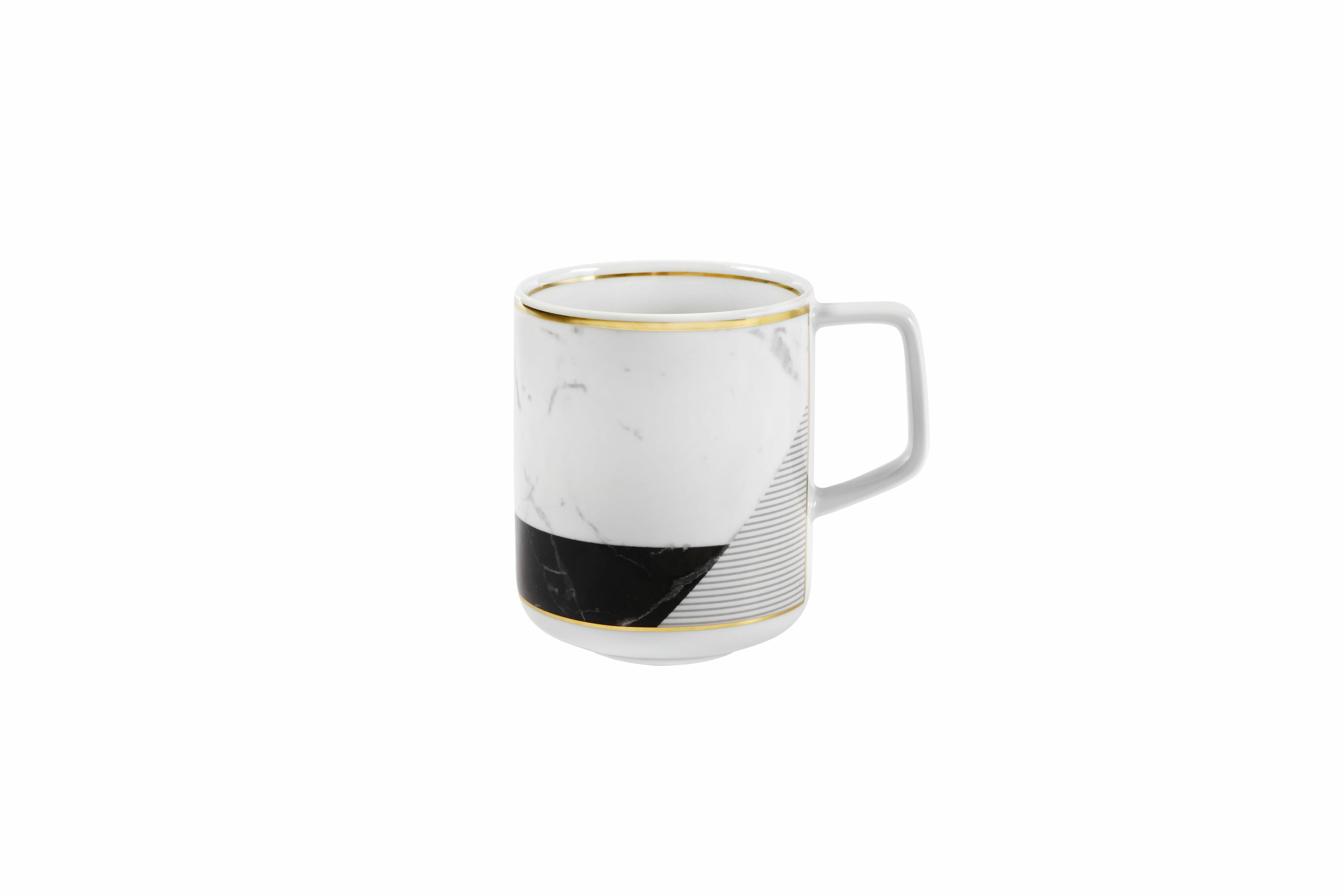  Vista Alegre Carrara Mugs Set of 4 - Black/White - Bonton