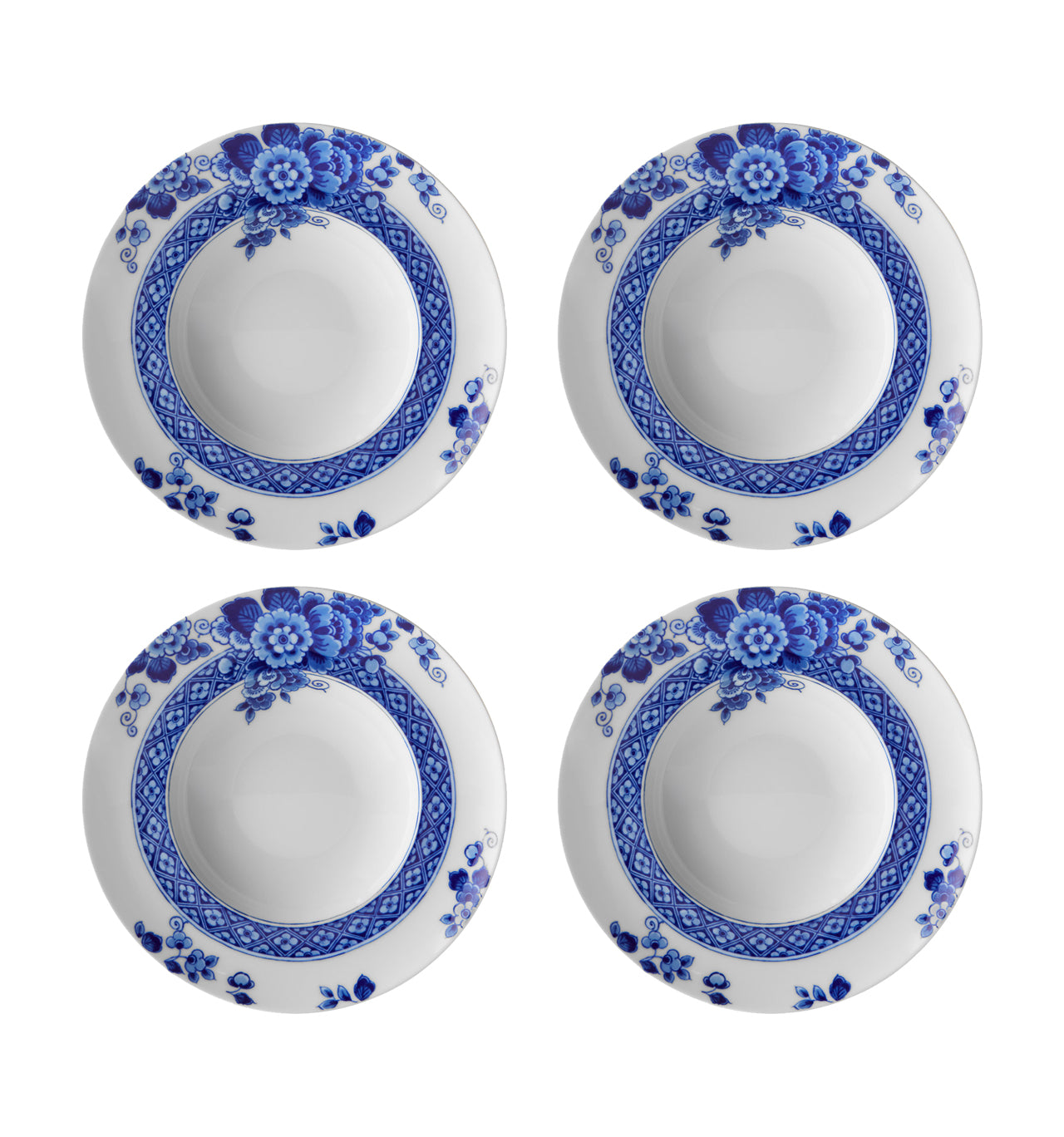  Vista Alegre Blue Ming Soup Plates Set of 4 - Blue/White - Bonton