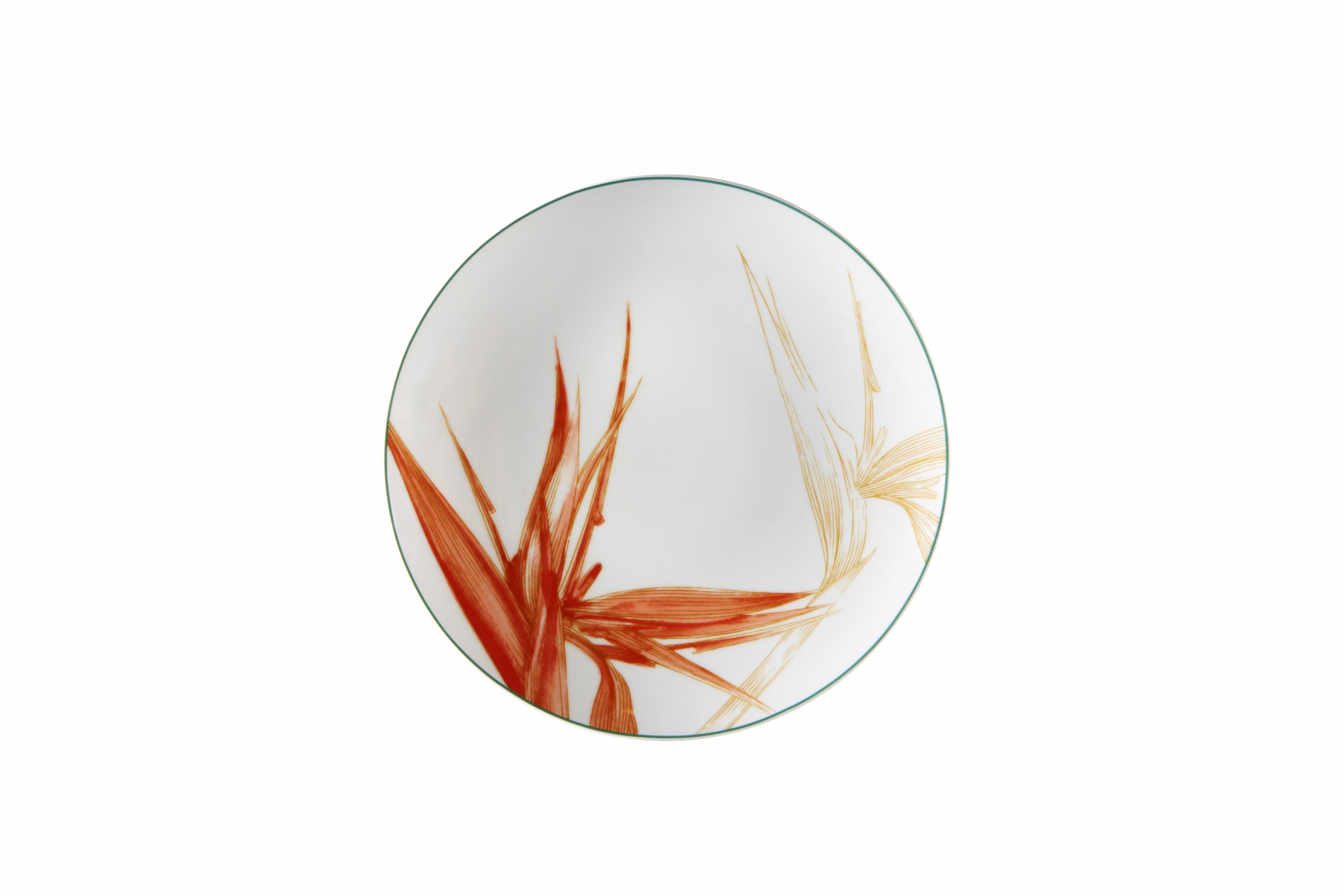  Vista Alegre Fiji Dessert Plates Set of 4 - Aqua/Orange/White - Bonton