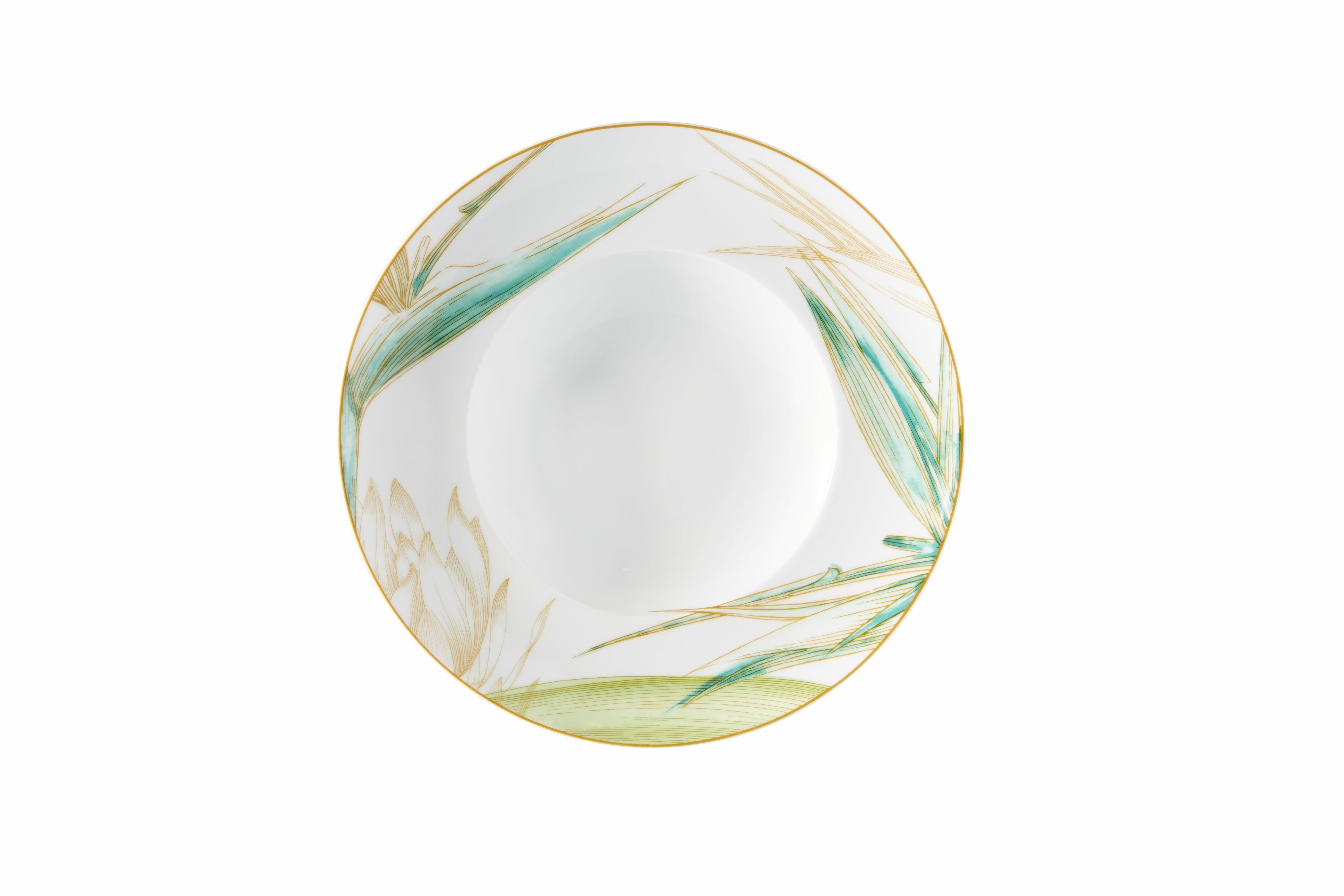  Vista Alegre Fiji Soup Plates Set of 4 - Aqua/Orange/White - Bonton