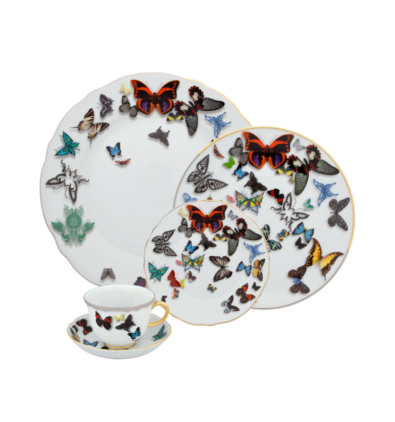  Christian Lacroix by Vista Alegre Butterfly Parade 5 Piece Place Setting - Multi - Bonton