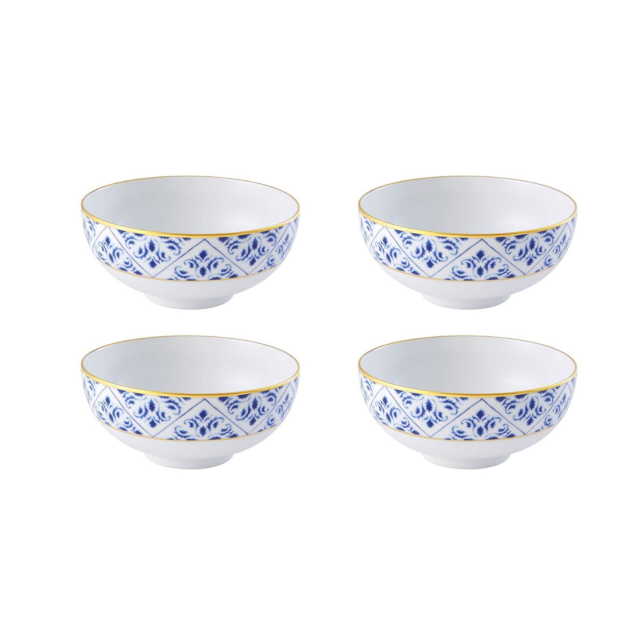  Vista Alegre Transatlantica Soup Bowls Set of 4 - Blue/White - Bonton