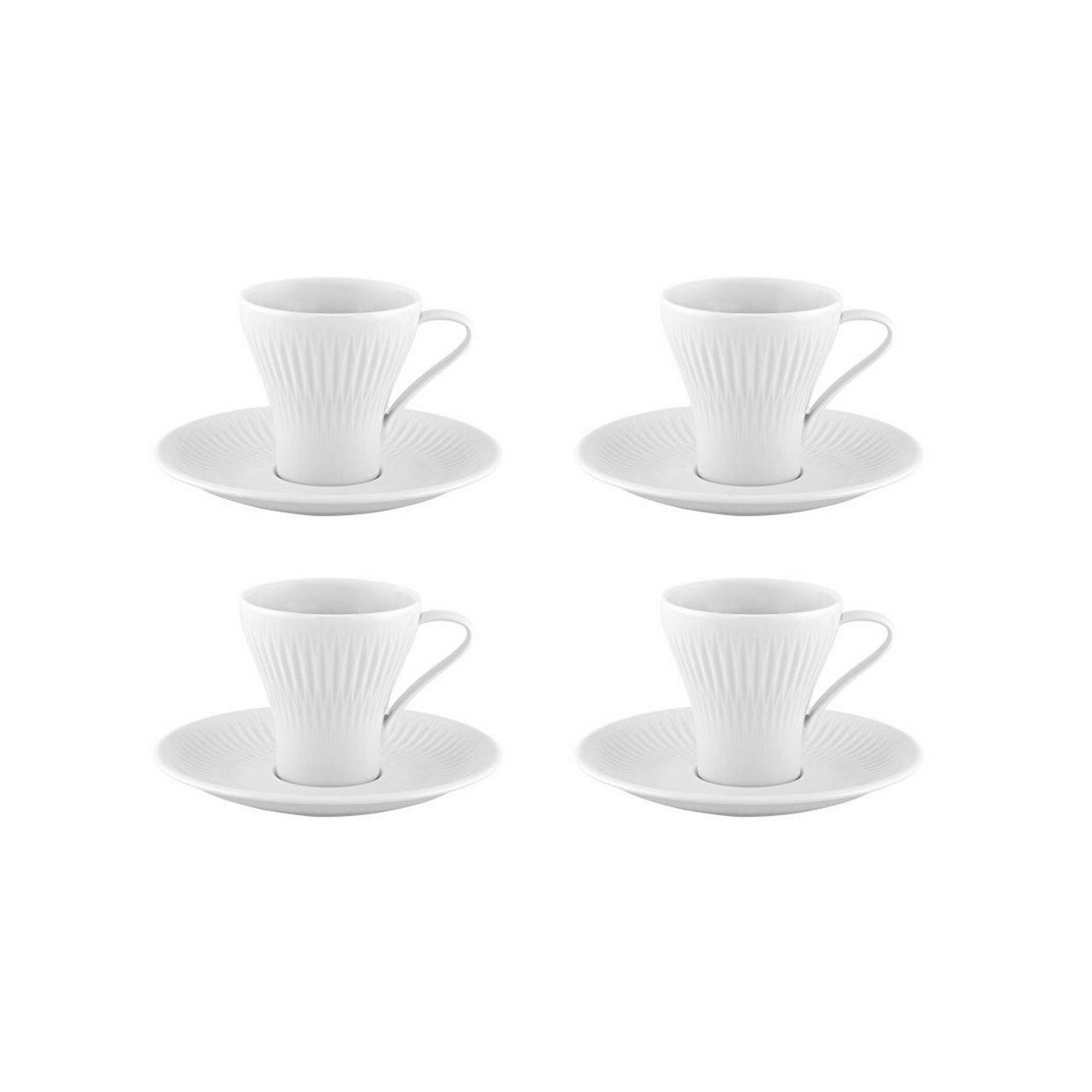  Vista Alegre Utopia Coffee Cups & Saucers Set of 4 - White - Bonton