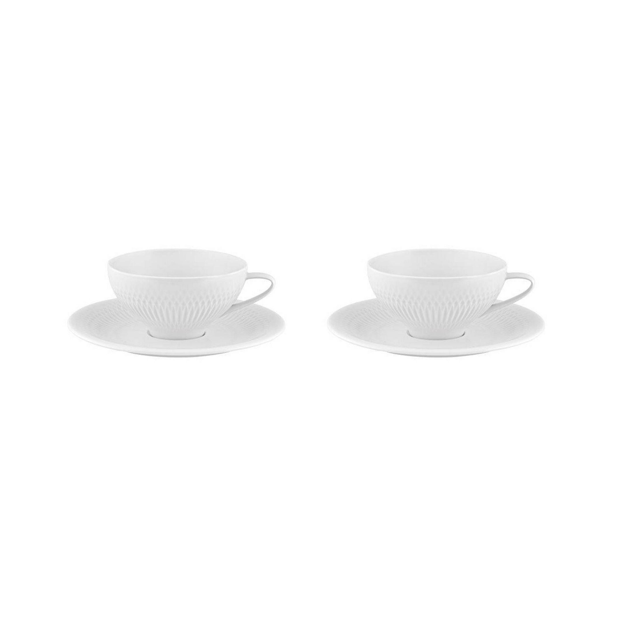  Vista Alegre Utopia Tea Cups & Saucers Set of 2 - White - Bonton