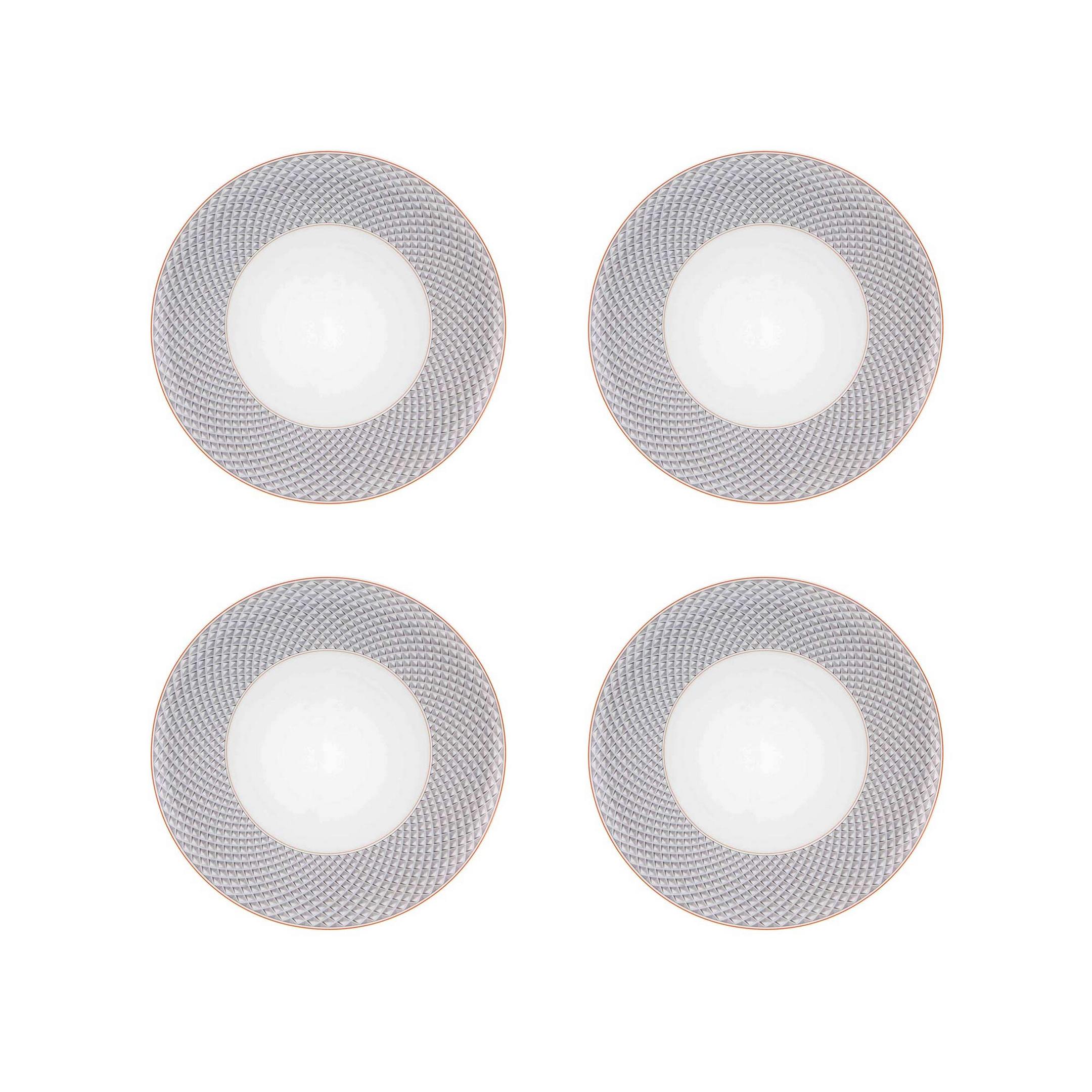  Vista Alegre Maya Dinner Plates Set of 4 - Grey/White - Bonton